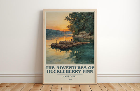 The Adventures of Huckleberry Finn by Mark Twain | Book Poster | Literary Art Gift For Book Lover | Novel Inspired Wall Art | Free Delivery