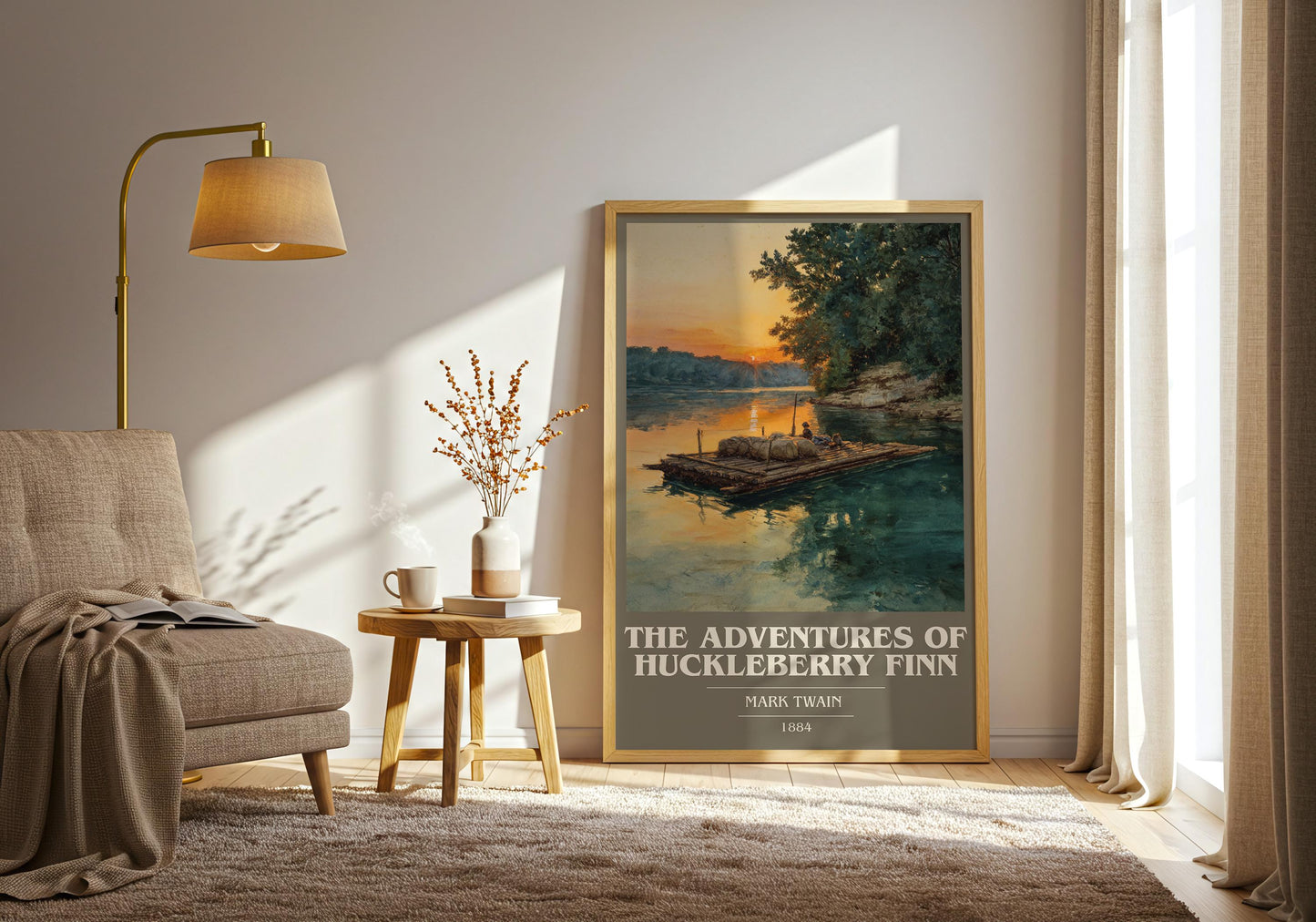 The Adventures of Huckleberry Finn by Mark Twain | Book Poster | Literary Art Gift For Book Lover | Novel Inspired Wall Art | Free Delivery
