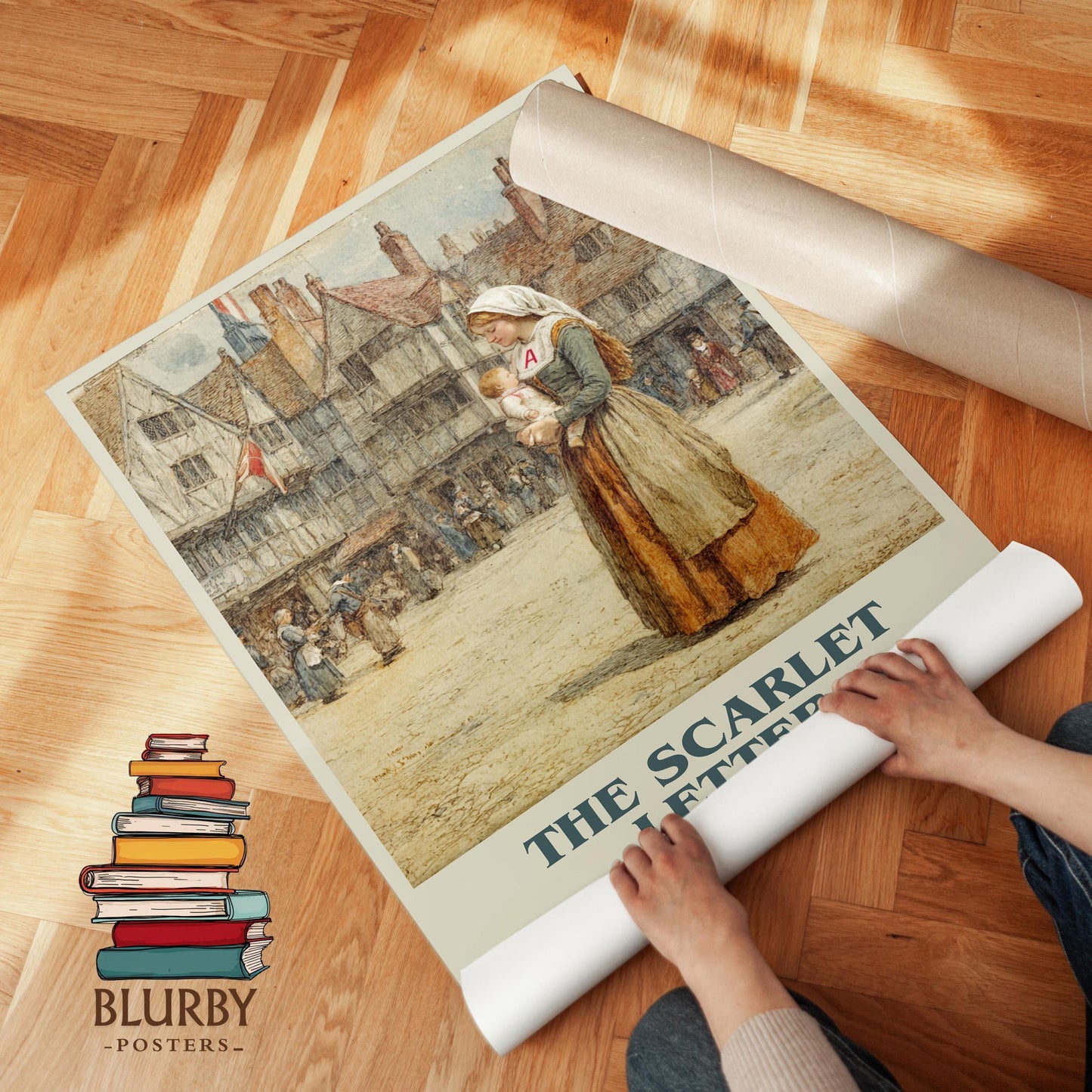 The Scarlet Letter book poster packaging – museum-quality print rolled in protective tube