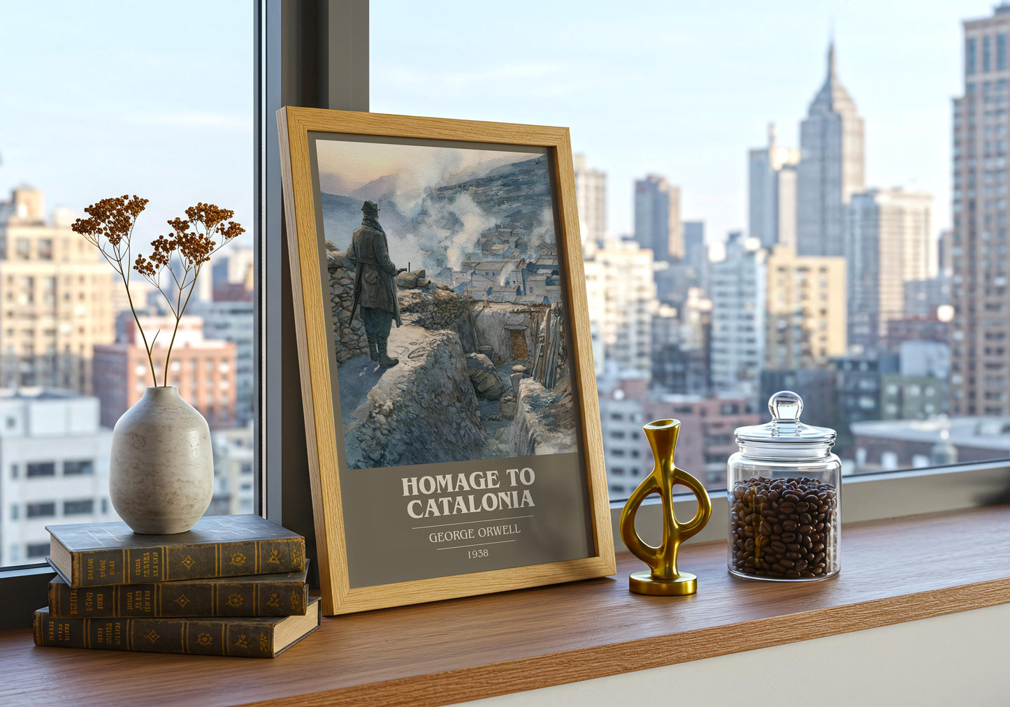 Homage to Catalonia by George Orwell | Book Poster | Literary Art Gift For Book Lover | Novel Inspired Wall Art | Free Delivery