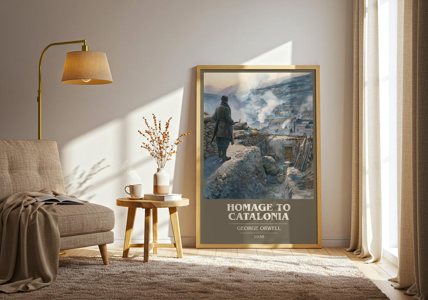 Homage to Catalonia by George Orwell | Book Poster | Literary Art Gift For Book Lover | Novel Inspired Wall Art | Free Delivery