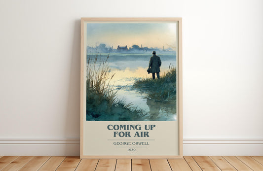 Coming Up for Air by George Orwell | Book Poster | Literary Art Gift For Book Lover | Novel Inspired Wall Art | Free Delivery
