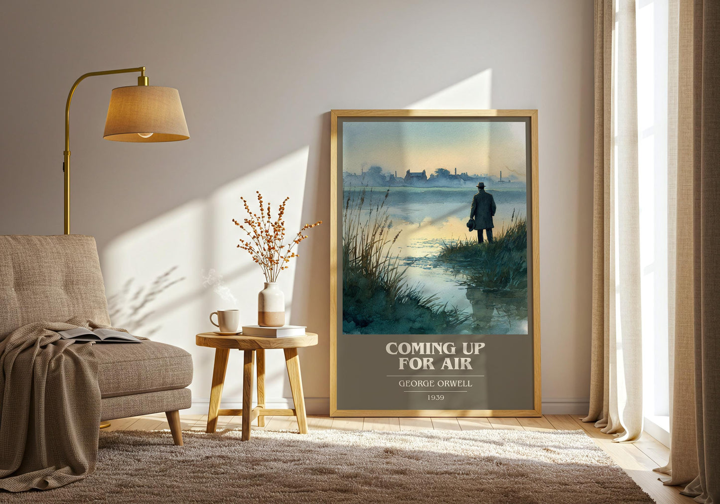 Coming Up for Air by George Orwell | Book Poster | Literary Art Gift For Book Lover | Novel Inspired Wall Art | Free Delivery