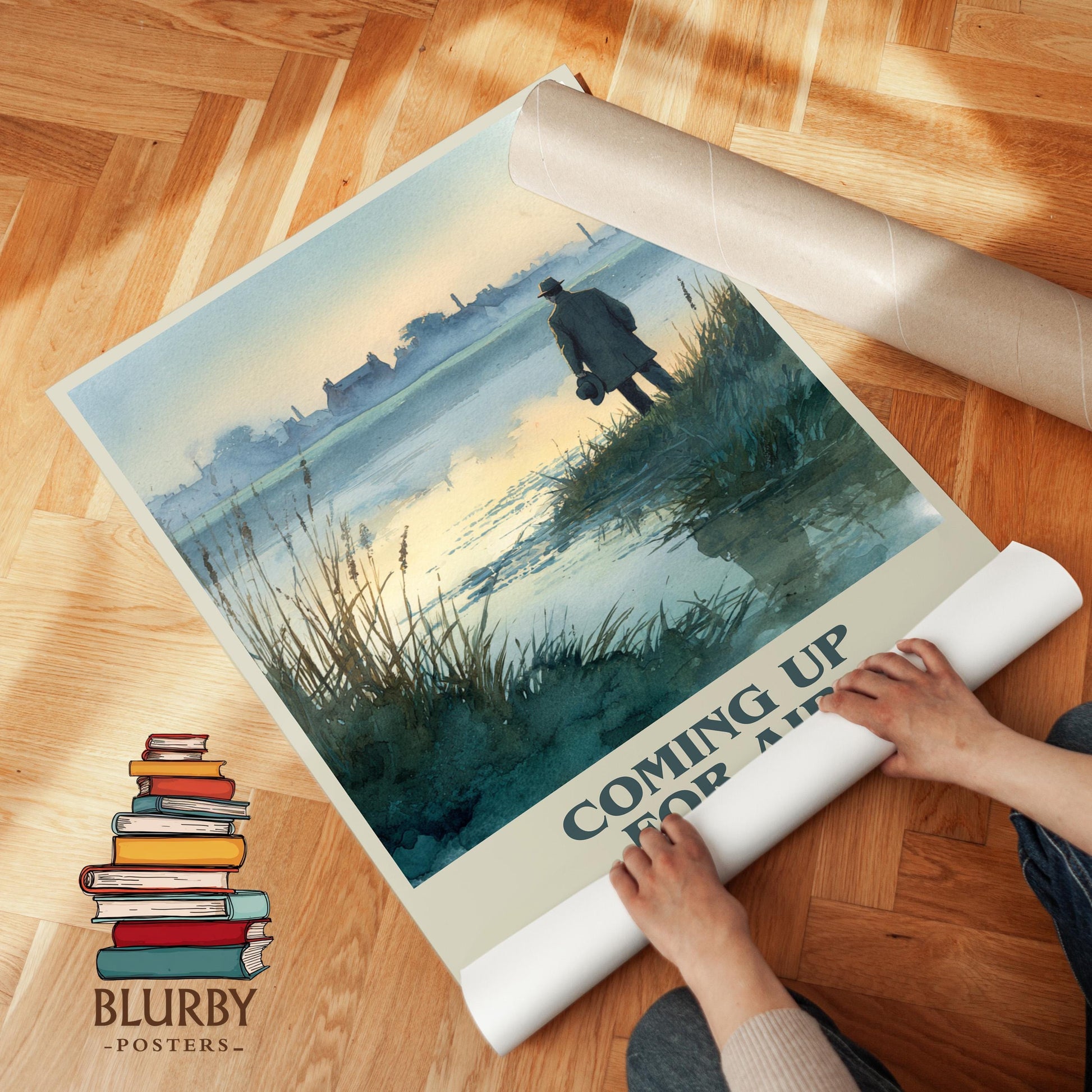 Coming Up for Air by George Orwell | Book Poster | Literary Art Gift For Book Lover | Novel Inspired Wall Art | Free Delivery