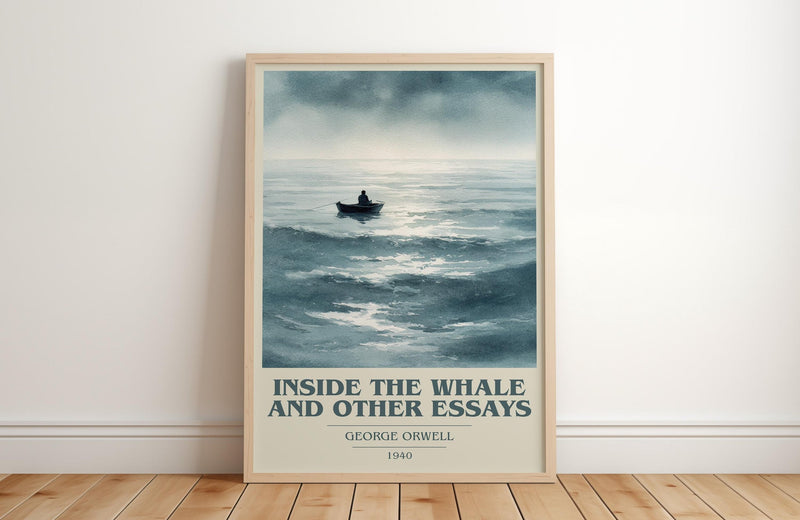 Inside the Whale and Other Essays book cover print in frame leaning in hallway – literary fiction wall art