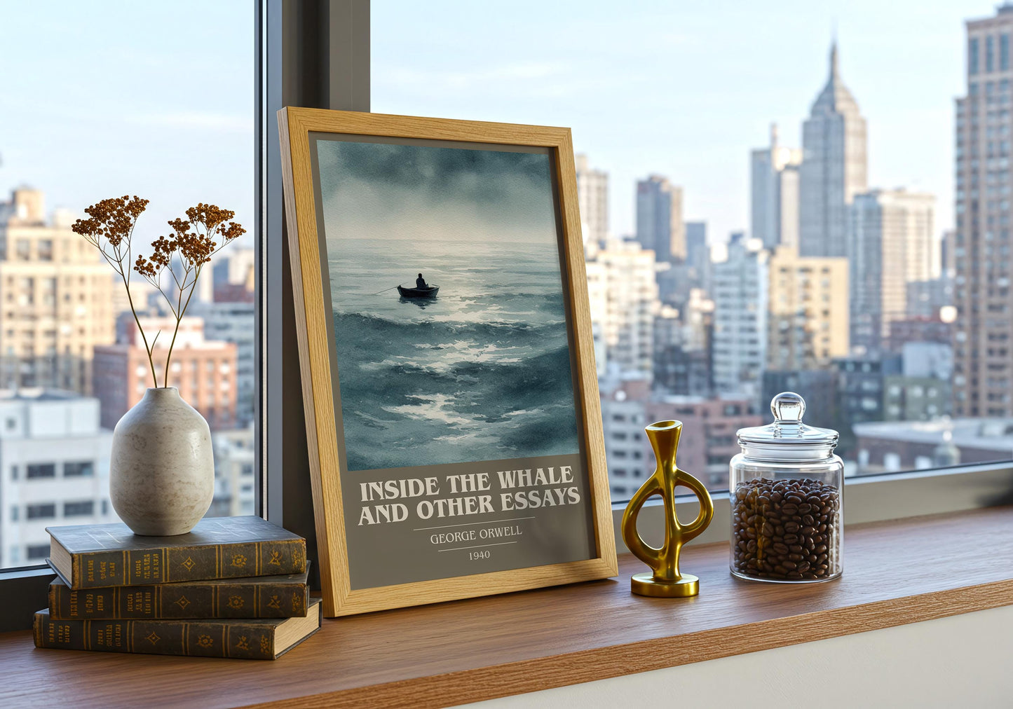 Inside the Whale and Other Essays by George Orwell | Book Poster | Literary Art Gift For Book Lover | Novel Inspired Wall Art | Free Deliver
