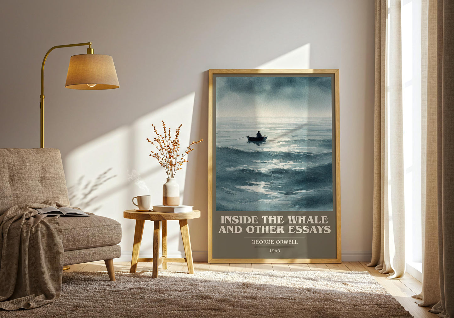 Inside the Whale and Other Essays by George Orwell | Book Poster | Literary Art Gift For Book Lover | Novel Inspired Wall Art | Free Deliver