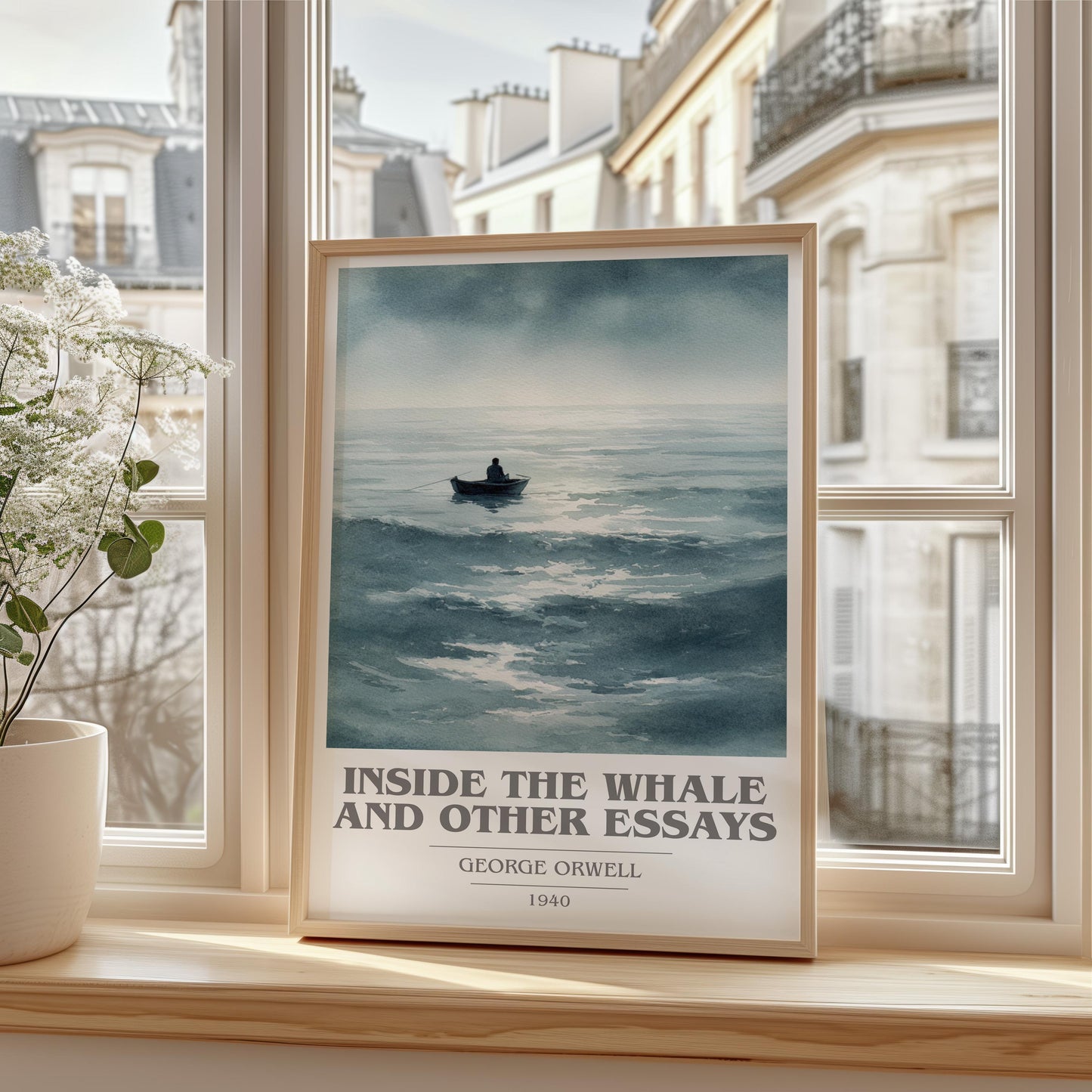 Inside the Whale and Other Essays by George Orwell | Book Poster | Literary Art Gift For Book Lover | Novel Inspired Wall Art | Free Deliver