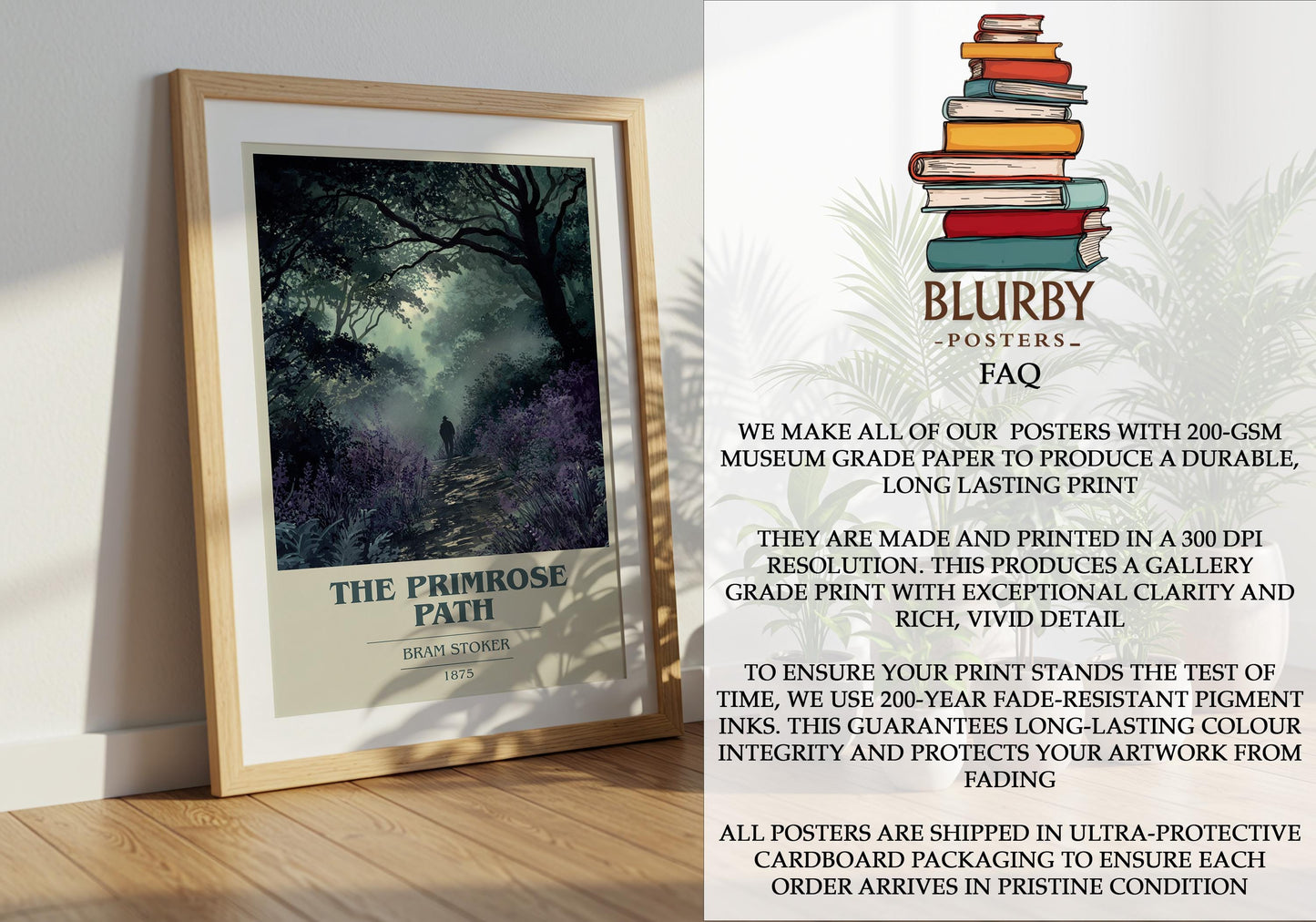 The Primrose Path by Bram Stoker | Book Poster | Literary Art Gift For Book Lover | Novel Inspired Wall Art | Free Deliver