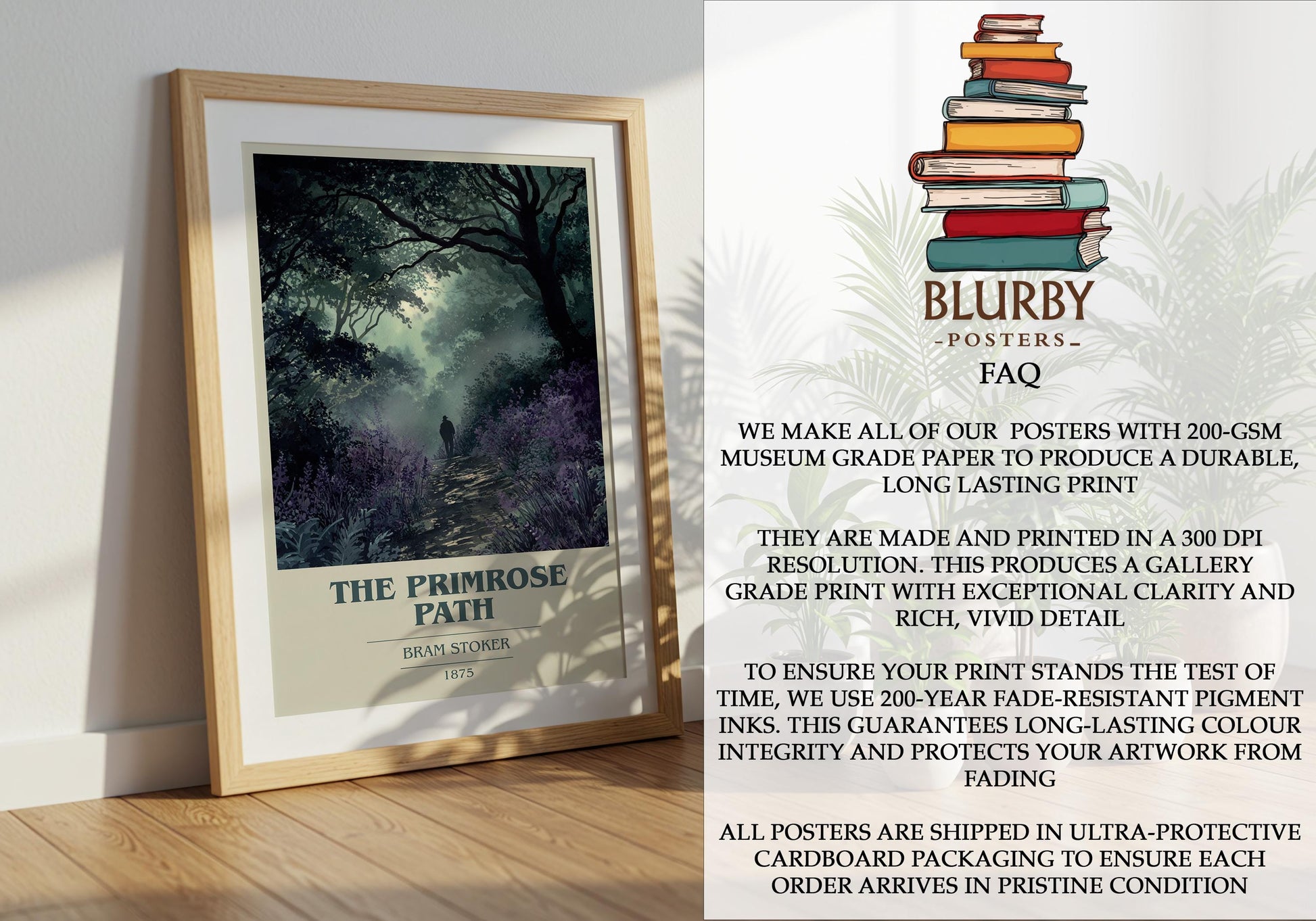 The Primrose Path by Bram Stoker | Book Poster | Literary Art Gift For Book Lover | Novel Inspired Wall Art | Free Deliver