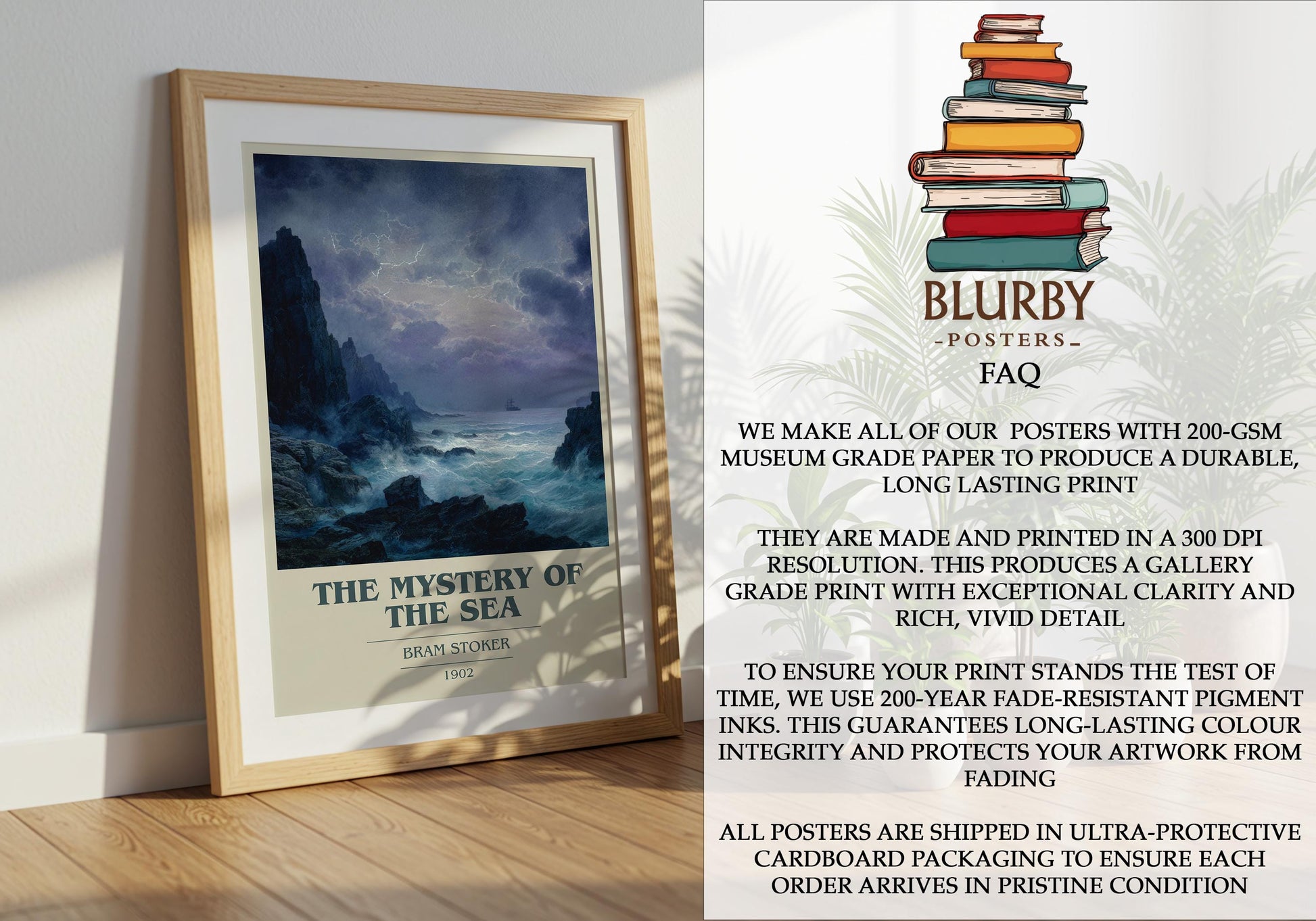 The Mystery of the Sea by Bram Stoker | Book Poster | Literary Art Gift For Book Lover | Novel Inspired Wall Art | Free Delivery