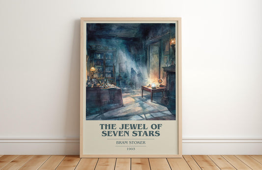 The Jewel of Seven Stars by Bram Stoker | Book Poster | Literary Art Gift For Book Lover | Novel Inspired Wall Art | Free Delivery