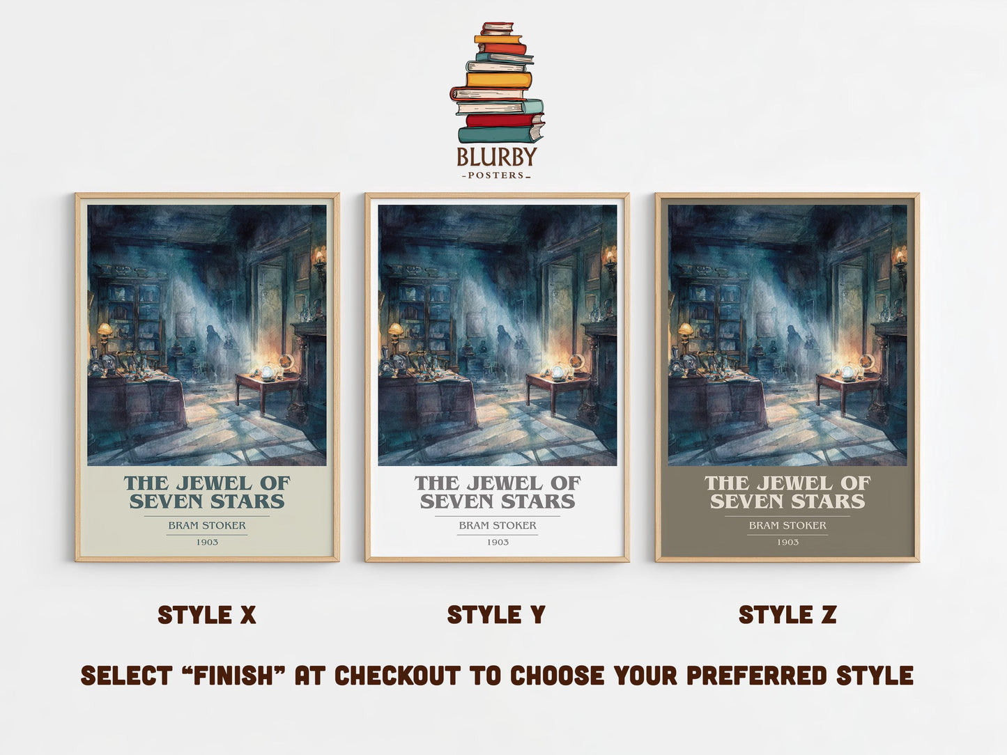 The Jewel of Seven Stars by Bram Stoker | Book Poster | Literary Art Gift For Book Lover | Novel Inspired Wall Art | Free Delivery