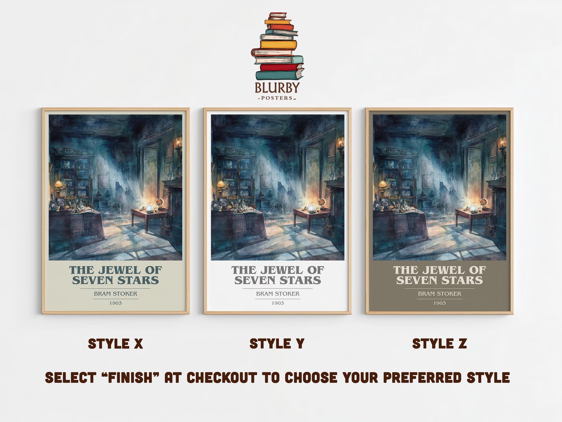 The Jewel of Seven Stars by Bram Stoker | Book Poster | Literary Art Gift For Book Lover | Novel Inspired Wall Art | Free Delivery