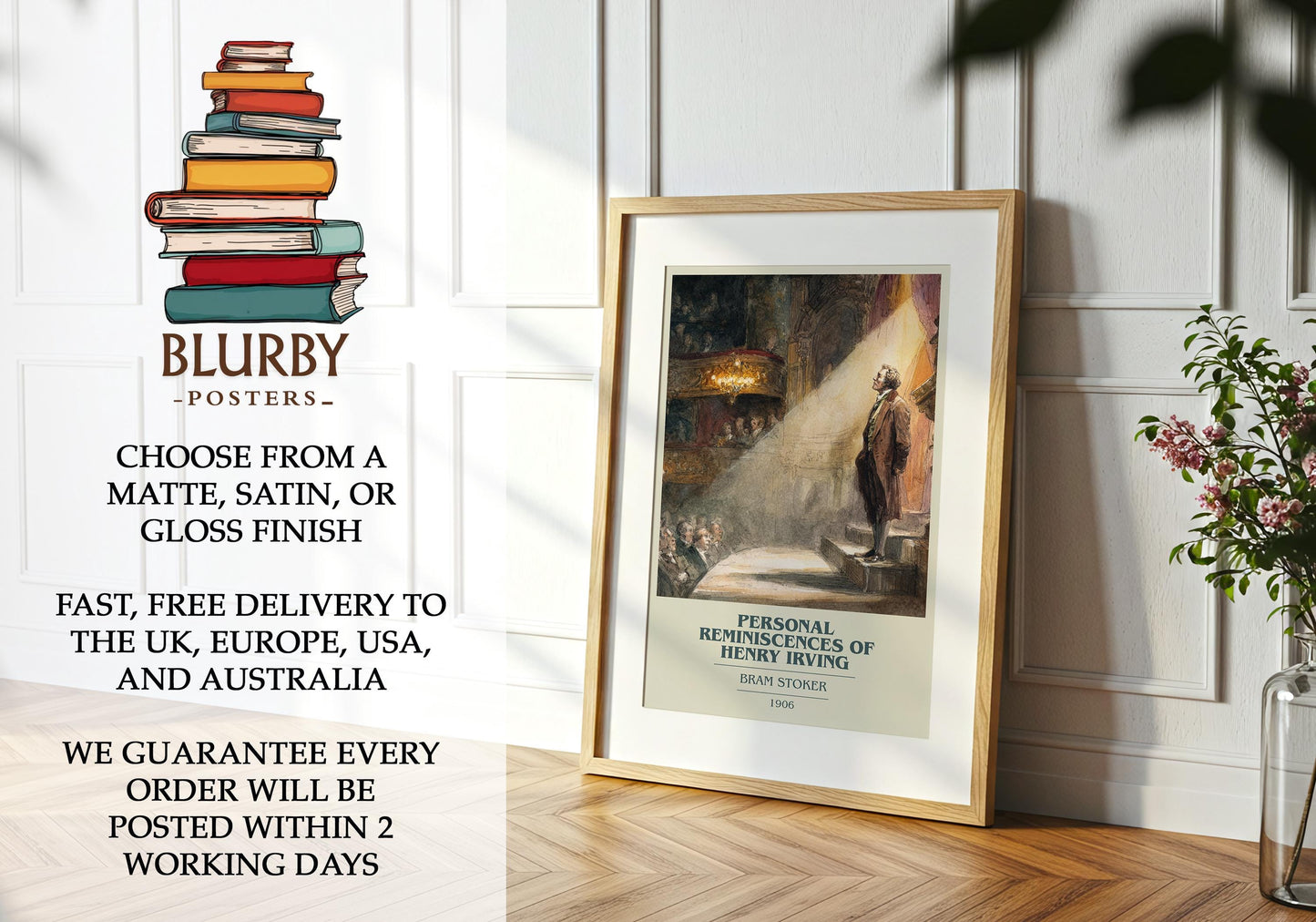 Personal Reminiscences of Henry Irving by Bram Stoker | Book Poster | Literary Art Gift For Book Lover | Novel Inspired Wall Art