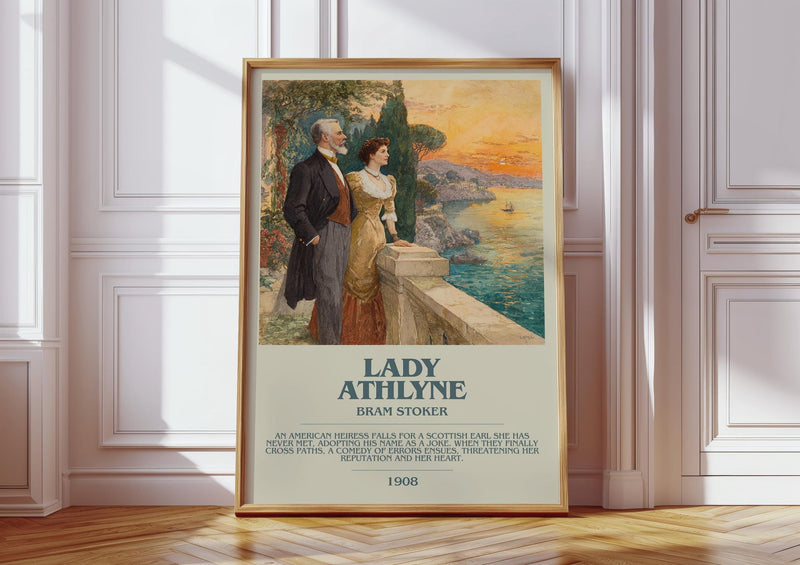 Lady Athlyne bookish print in frame leaning in hallway – memoir wall art
