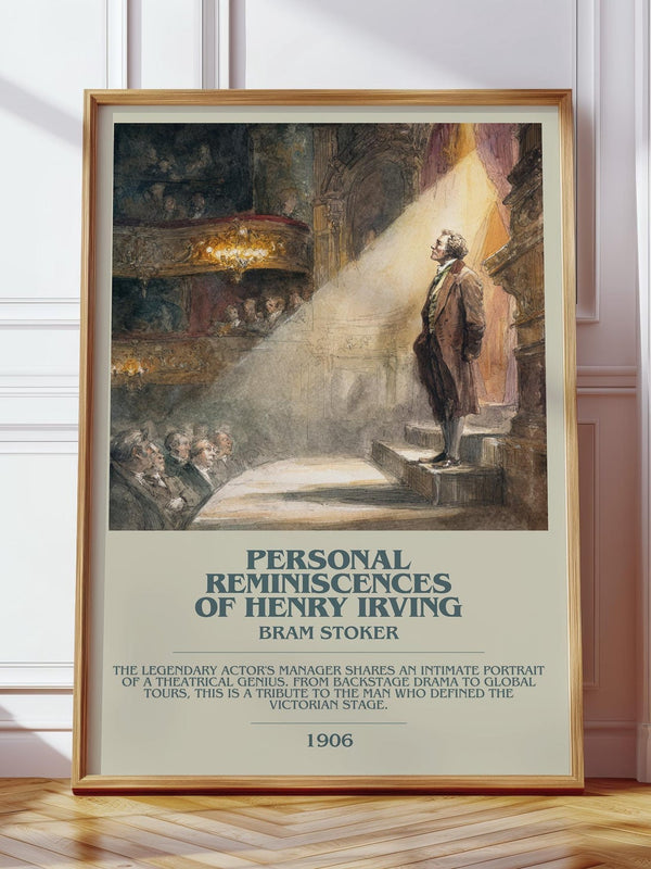 Personal Reminiscences of Henry Irving bookish print in frame leaning in hallway – romance wall art
