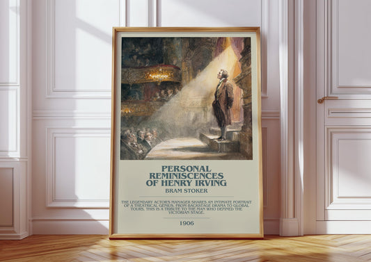 Personal Reminiscences of Henry Irving by Bram Stoker | Book Poster | Literary Art Gift For Book Lover | Novel Inspired Wall Art