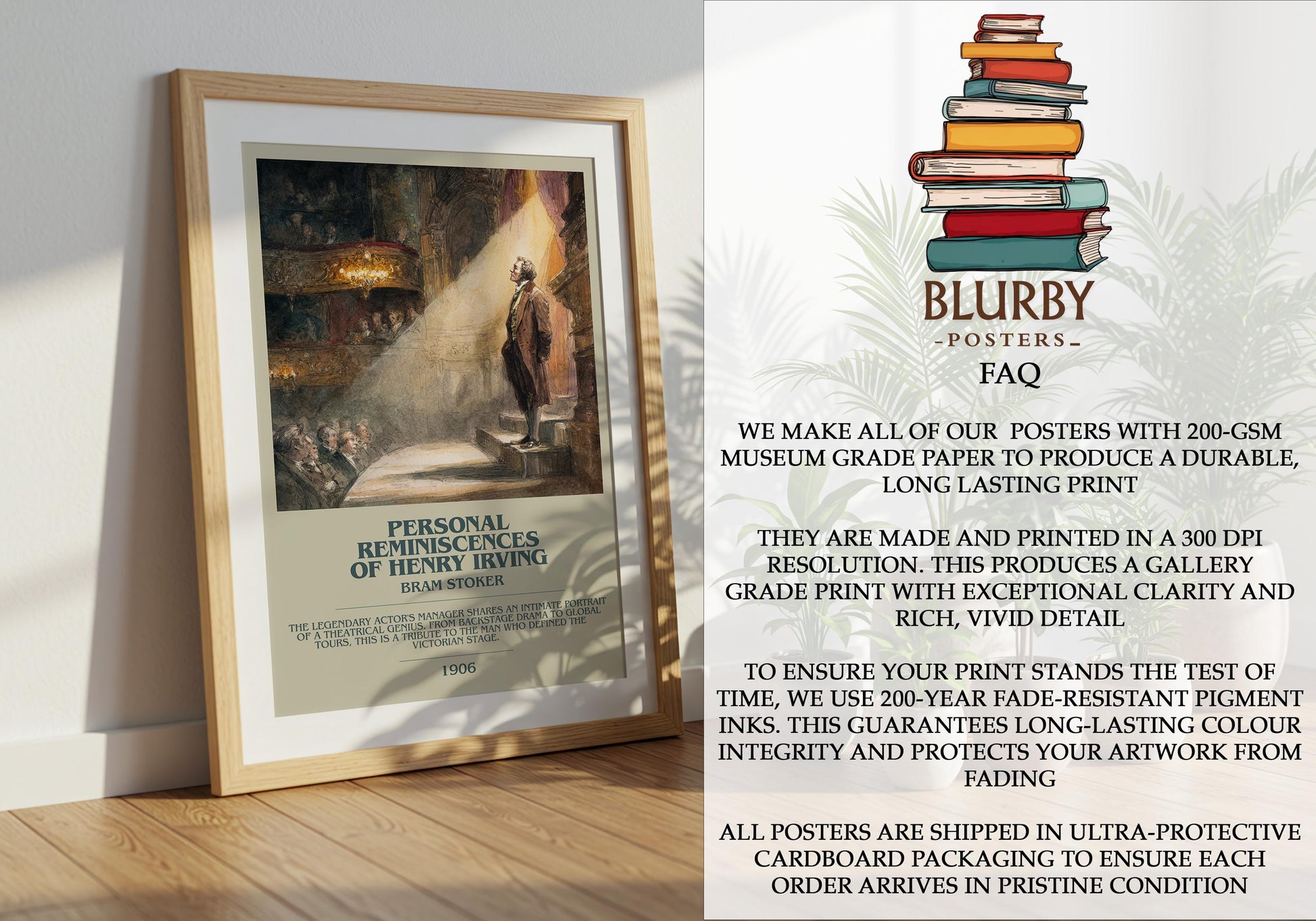 Personal Reminiscences of Henry Irving by Bram Stoker | Book Poster | Literary Art Gift For Book Lover | Novel Inspired Wall Art