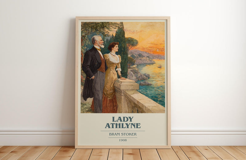 Lady Athlyne book cover print in frame leaning in hallway – memoir wall art