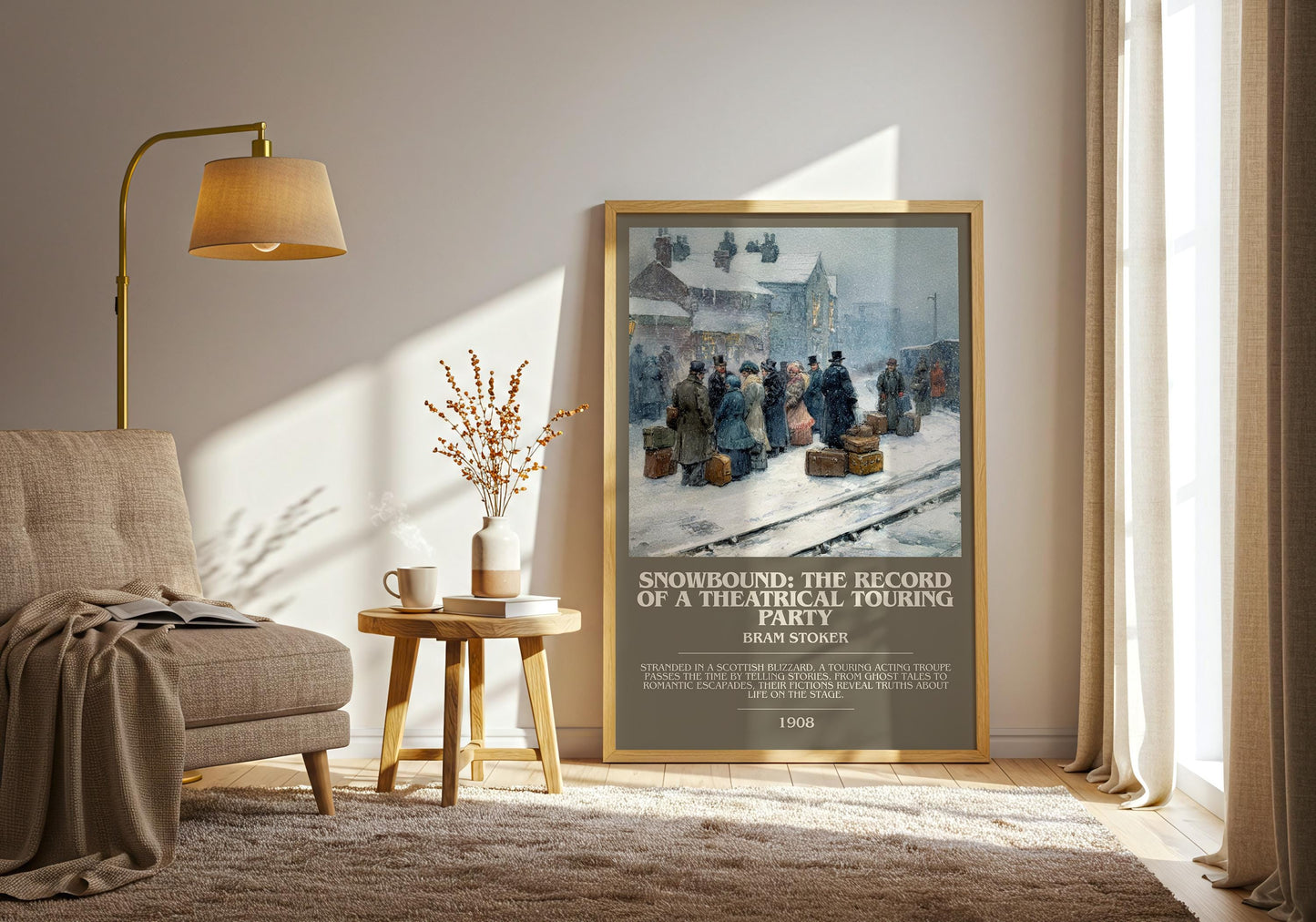 Snowbound: The Record of a Theatrical Touring Party by Bram Stoker | Book Poster | Literary Art Gift For Book Lover | Novel Wall Art