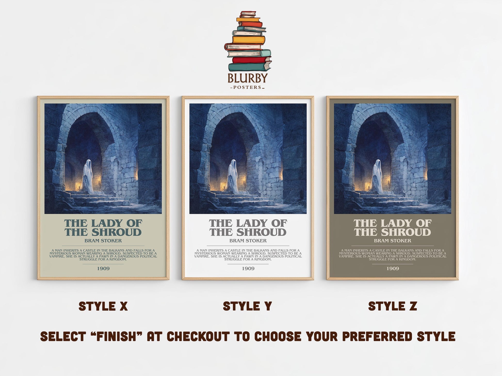 The Lady of the Shroud by Bram Stoker | Book Poster | Literary Art Gift For Book Lover | Novel Inspired Wall Art | Free Delivery