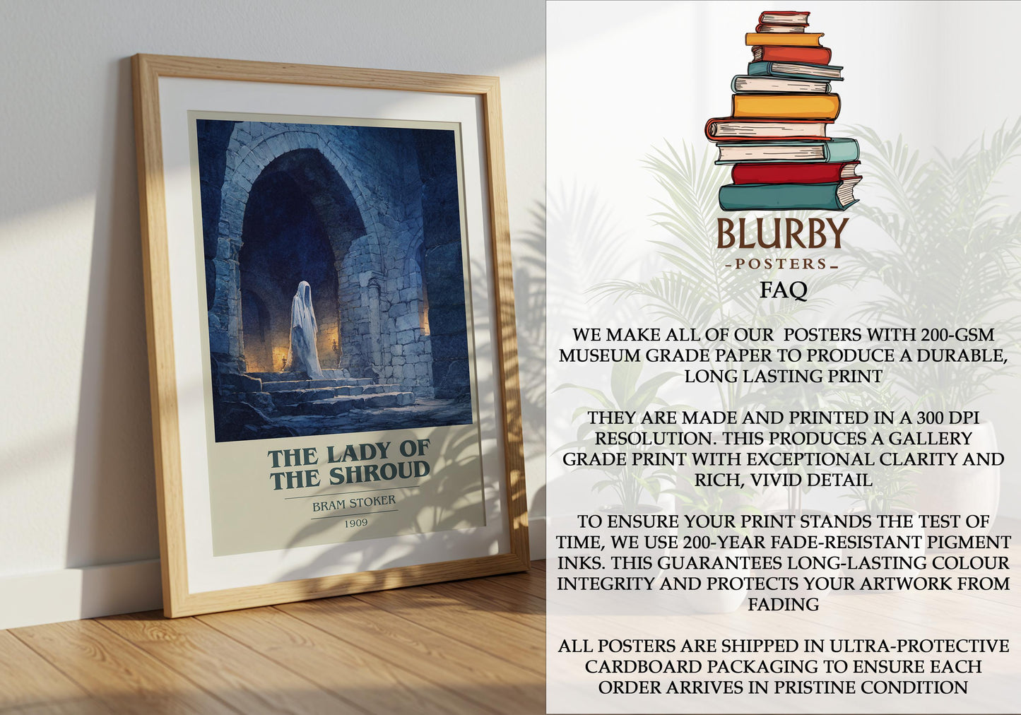 The Lady of the Shroud by Bram Stoker | Book Poster | Literary Art Gift For Book Lover | Novel Inspired Wall Art | Free Delivery