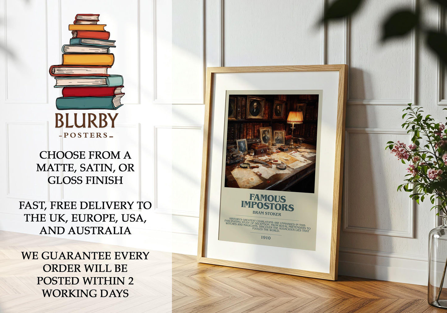 Famous Impostors by Bram Stoker | Book Poster | Literary Art Gift For Book Lover | Novel Inspired Wall Art | Free Delivery