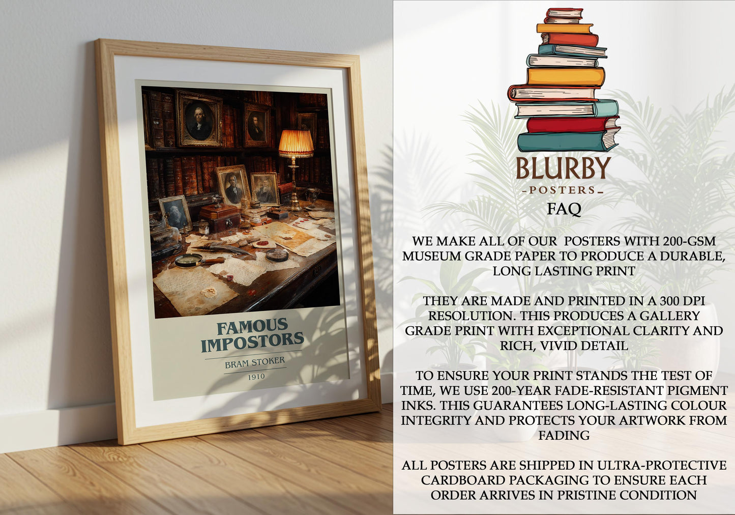 Famous Impostors by Bram Stoker | Book Poster | Literary Art Gift For Book Lover | Novel Inspired Wall Art | Free Delivery