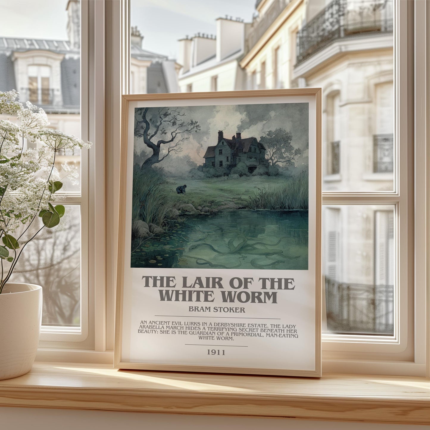 The Lair of the White Worm by Bram Stoker | Book Poster | Literary Art Gift For Book Lover | Novel Inspired Wall Art | Free Delivery