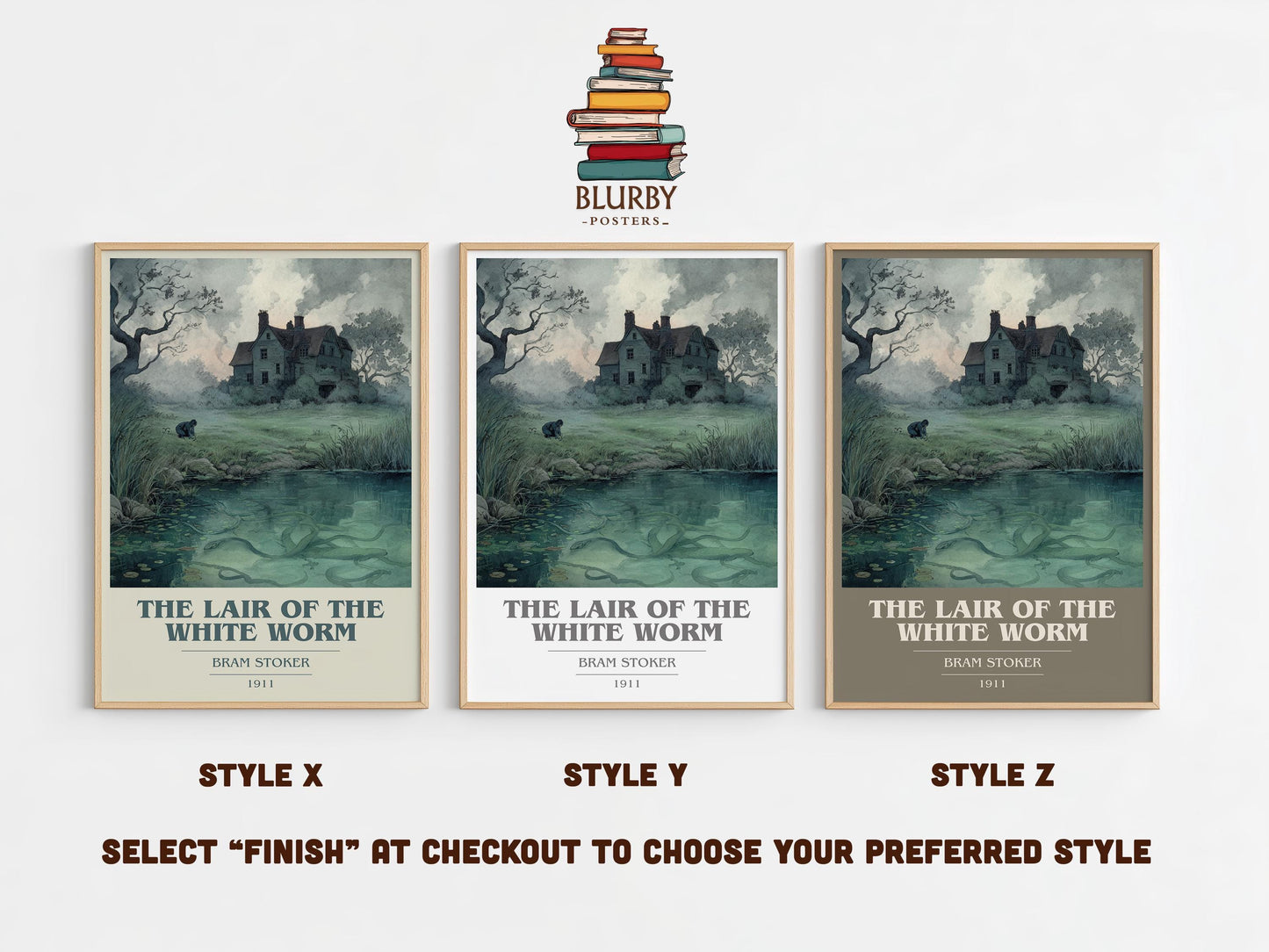 The Lair of the White Worm by Bram Stoker | Book Poster | Literary Art Gift For Book Lover | Novel Inspired Wall Art | Free Delivery