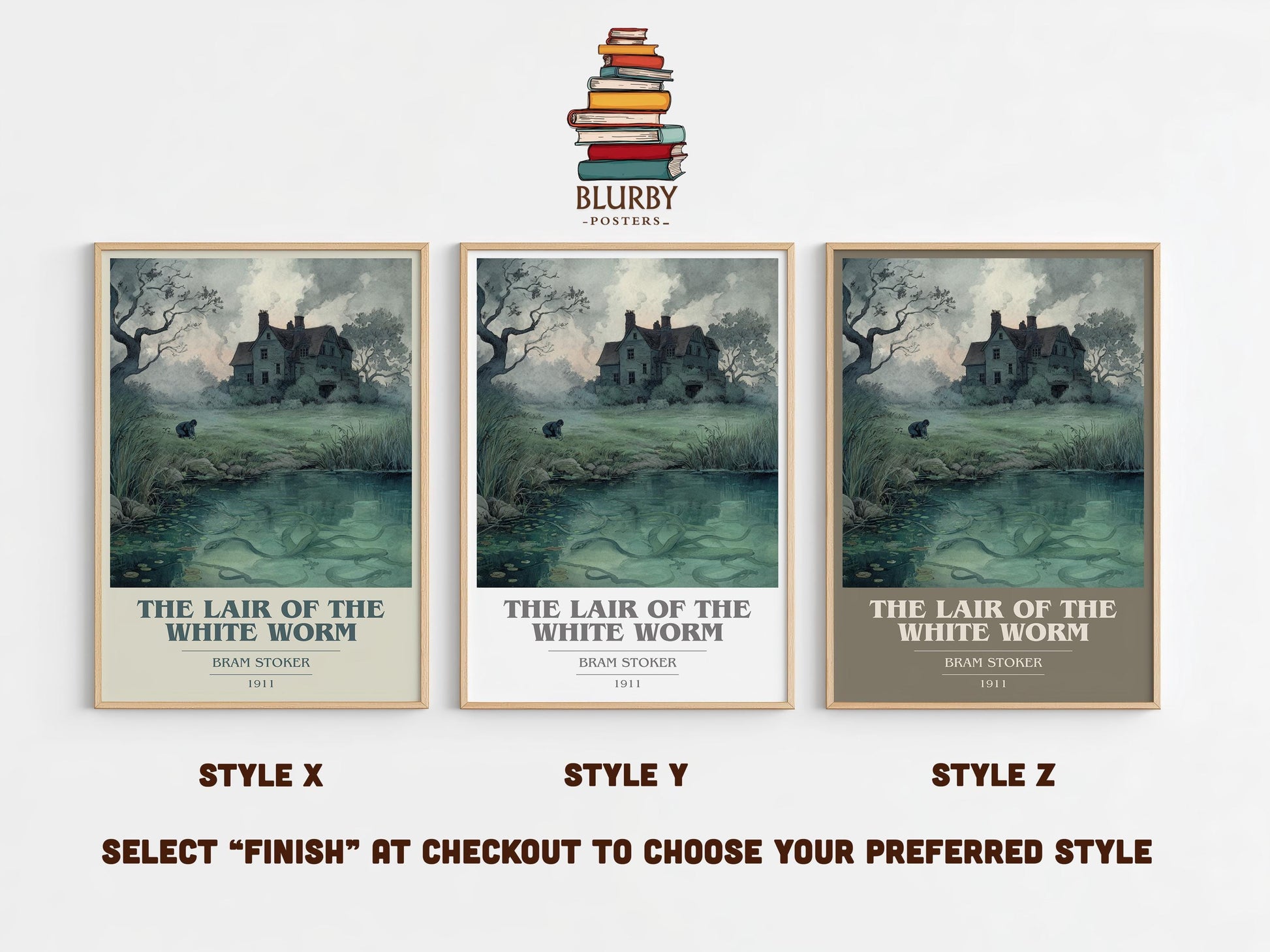 The Lair of the White Worm by Bram Stoker | Book Poster | Literary Art Gift For Book Lover | Novel Inspired Wall Art | Free Delivery