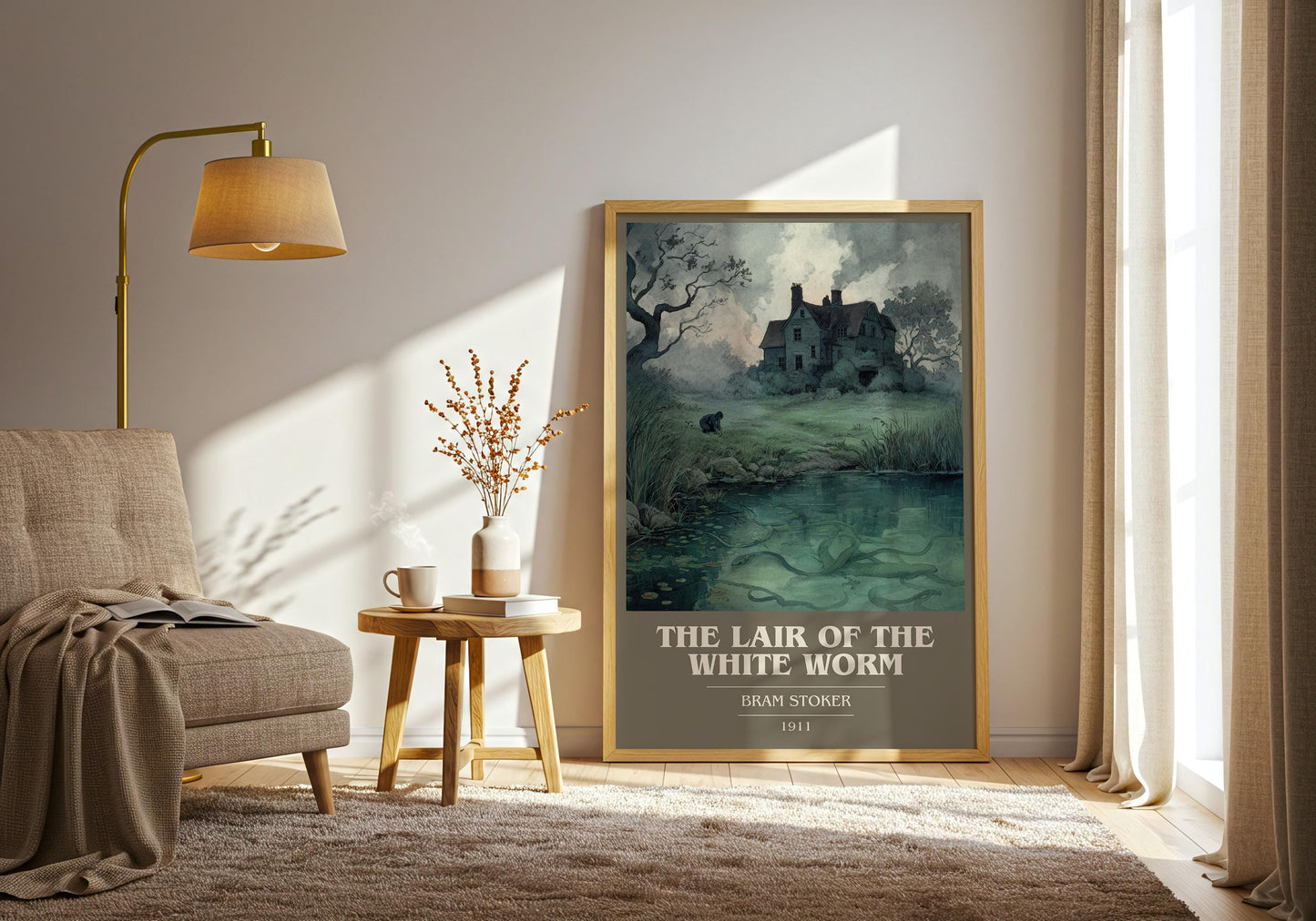The Lair of the White Worm by Bram Stoker | Book Poster | Literary Art Gift For Book Lover | Novel Inspired Wall Art | Free Delivery