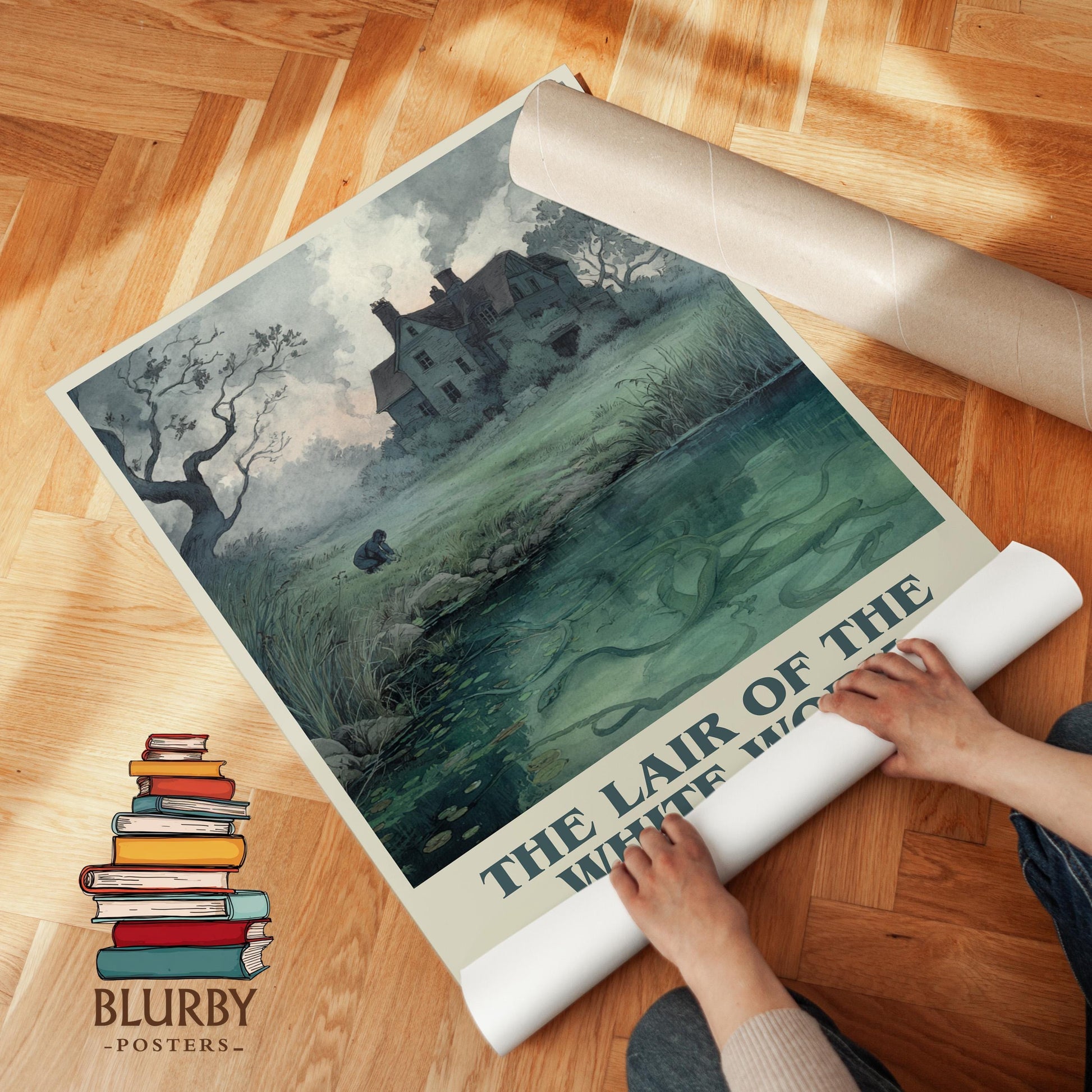 The Lair of the White Worm by Bram Stoker | Book Poster | Literary Art Gift For Book Lover | Novel Inspired Wall Art | Free Delivery