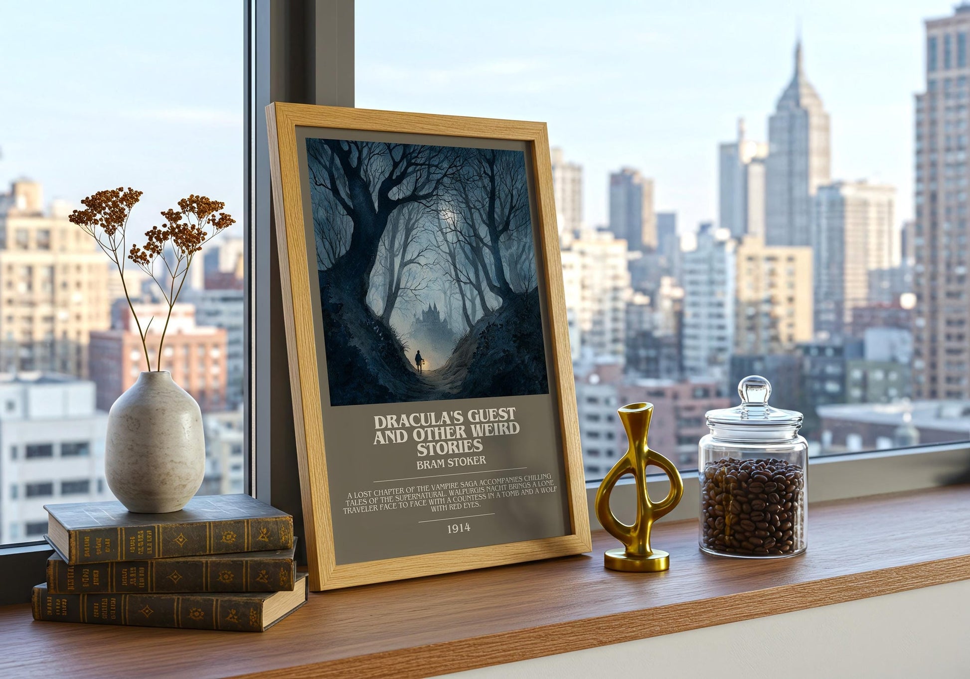 Dracula's Guest And Other Weird Stories bookish book poster framed on wall – gothic wall art