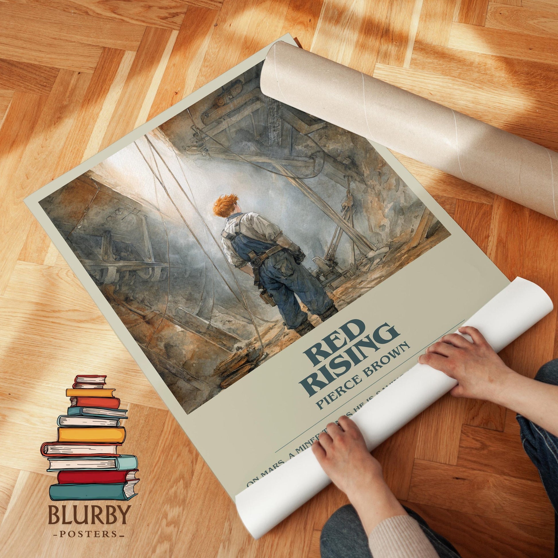 Red Rising book poster packaging – museum-quality print rolled in protective tube