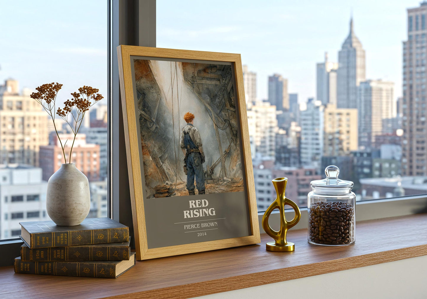 Red Rising book cover book poster framed on wall – horror wall art