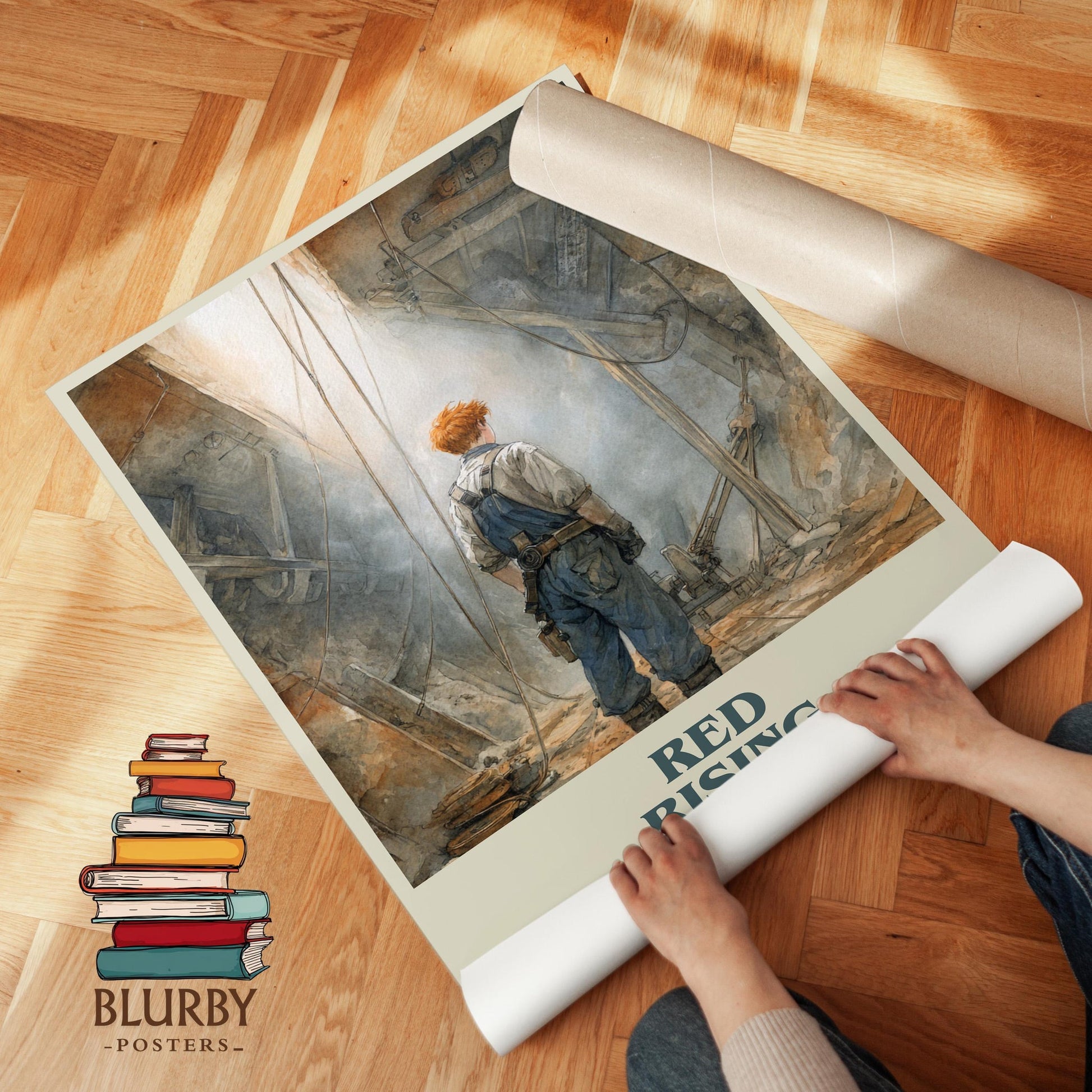 Red Rising book poster packaging – museum-quality print rolled in protective tube