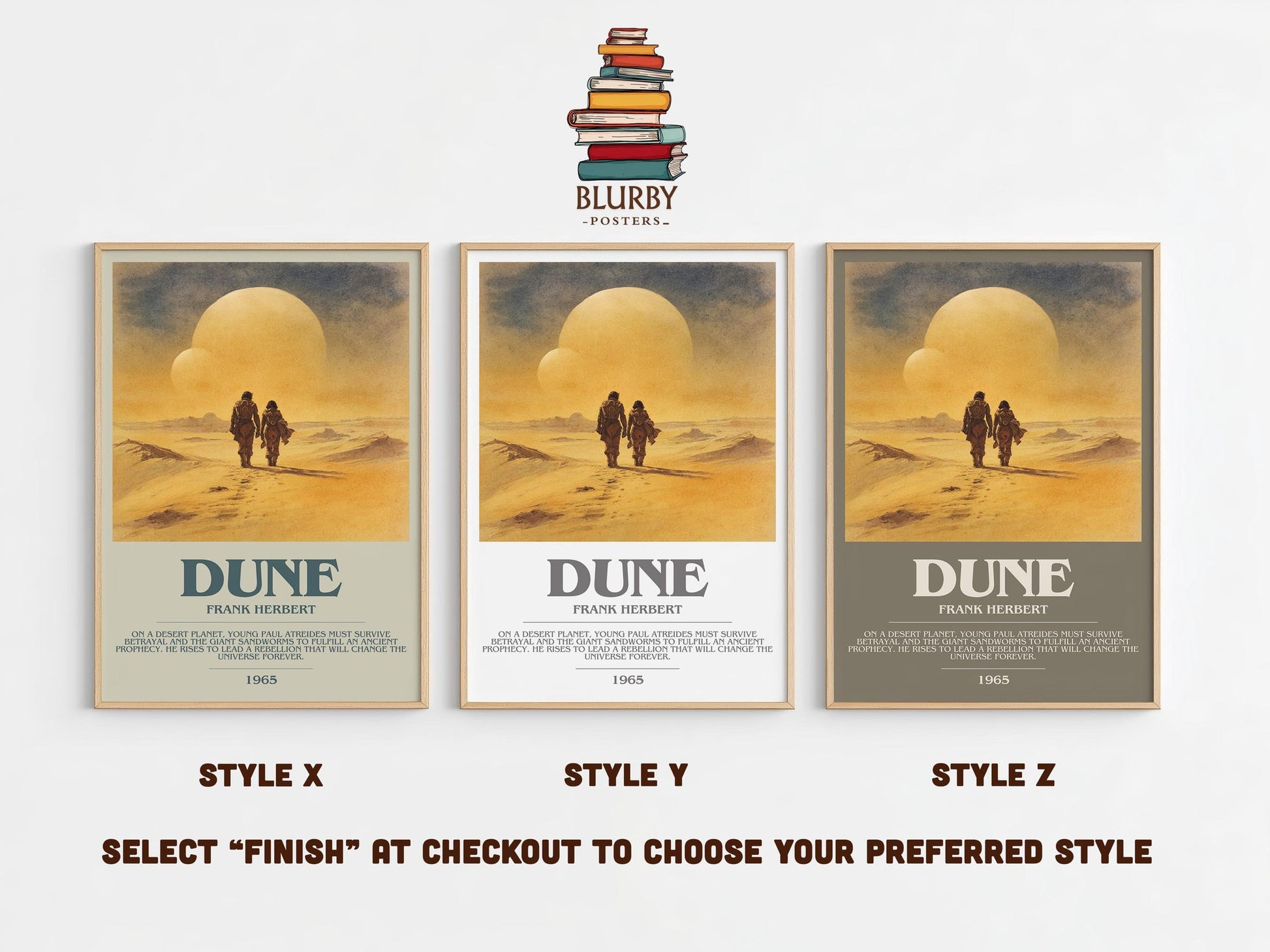 Dune bookish poster colour and style options – Frank Herbert book art