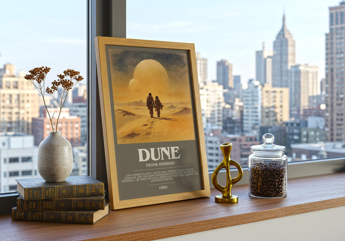 Dune bookish book poster framed on wall – sci fi wall art