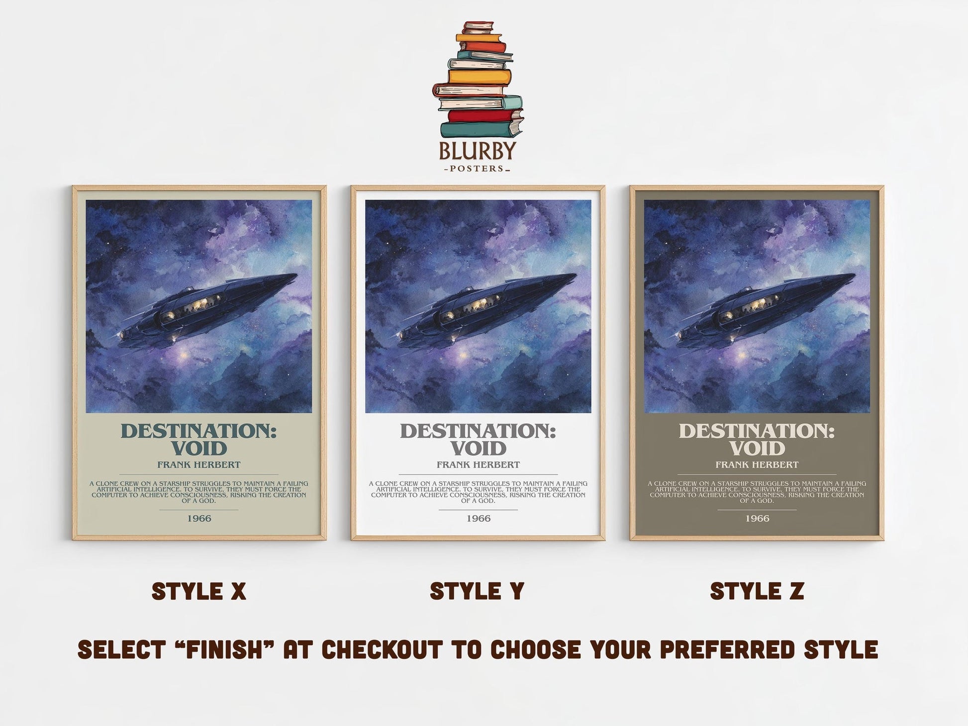 Destination: Void bookish poster colour and style options – Frank Herbert book art