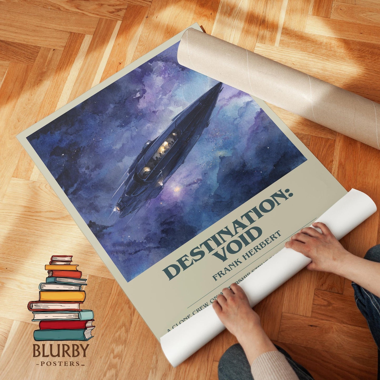 Destination: Void book poster packaging – museum-quality print rolled in protective tube