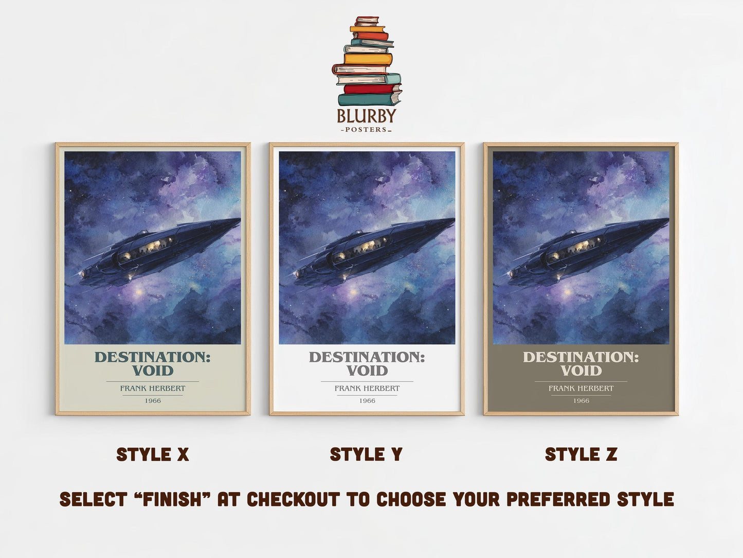 Destination: Void book cover poster colour and style options – Frank Herbert book art