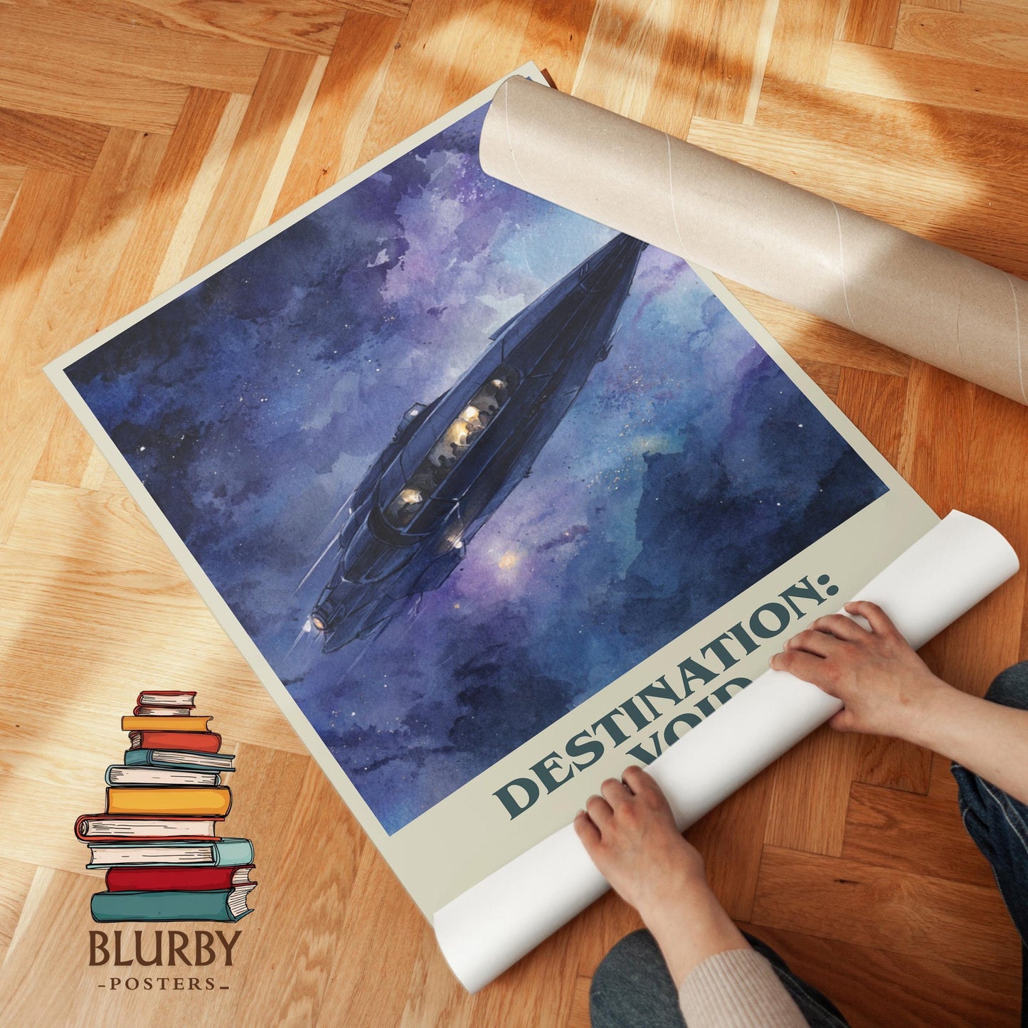 Destination: Void book poster packaging – museum-quality print rolled in protective tube