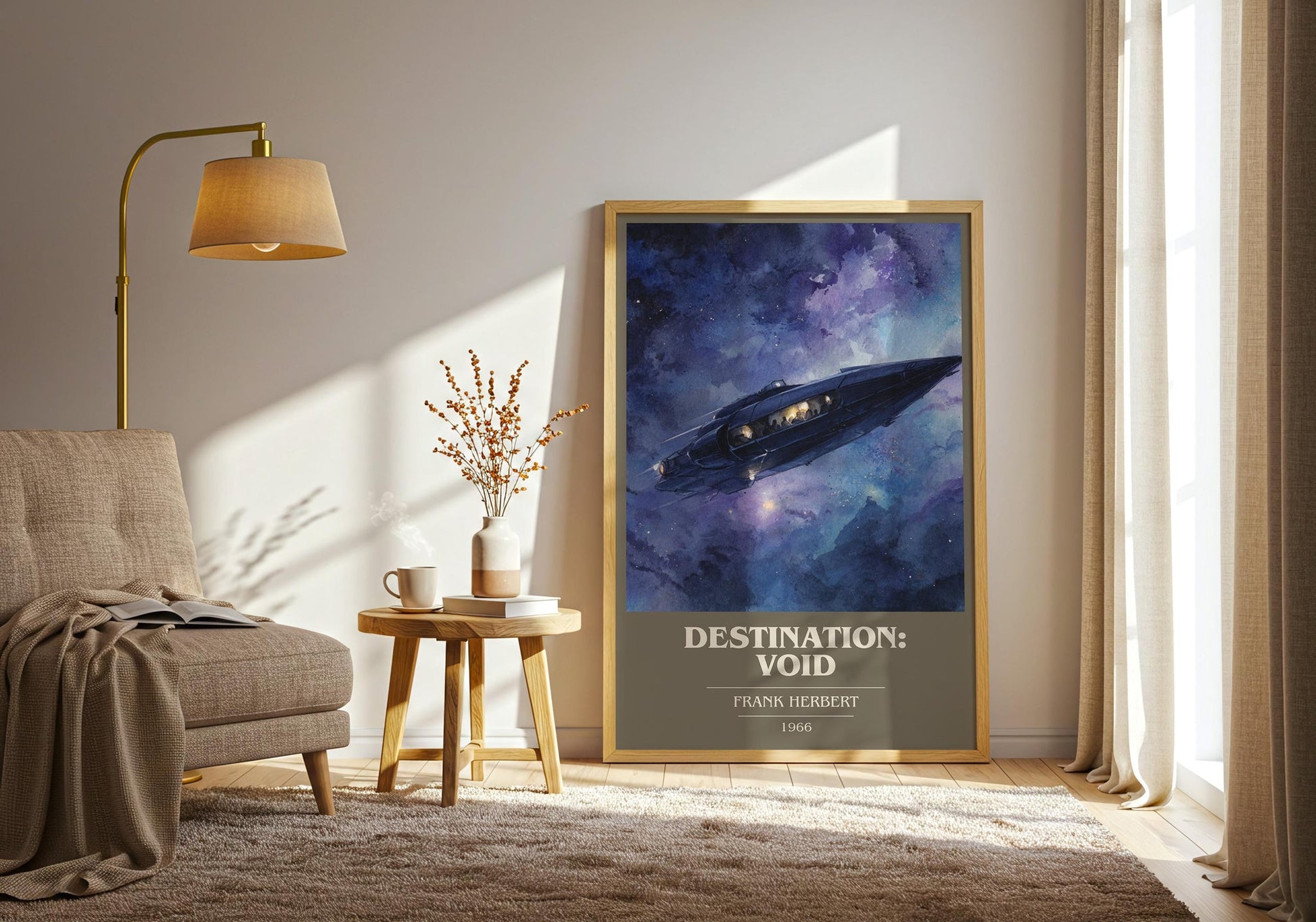 Destination: Void book cover print on bookshelf – Frank Herbert fan gift