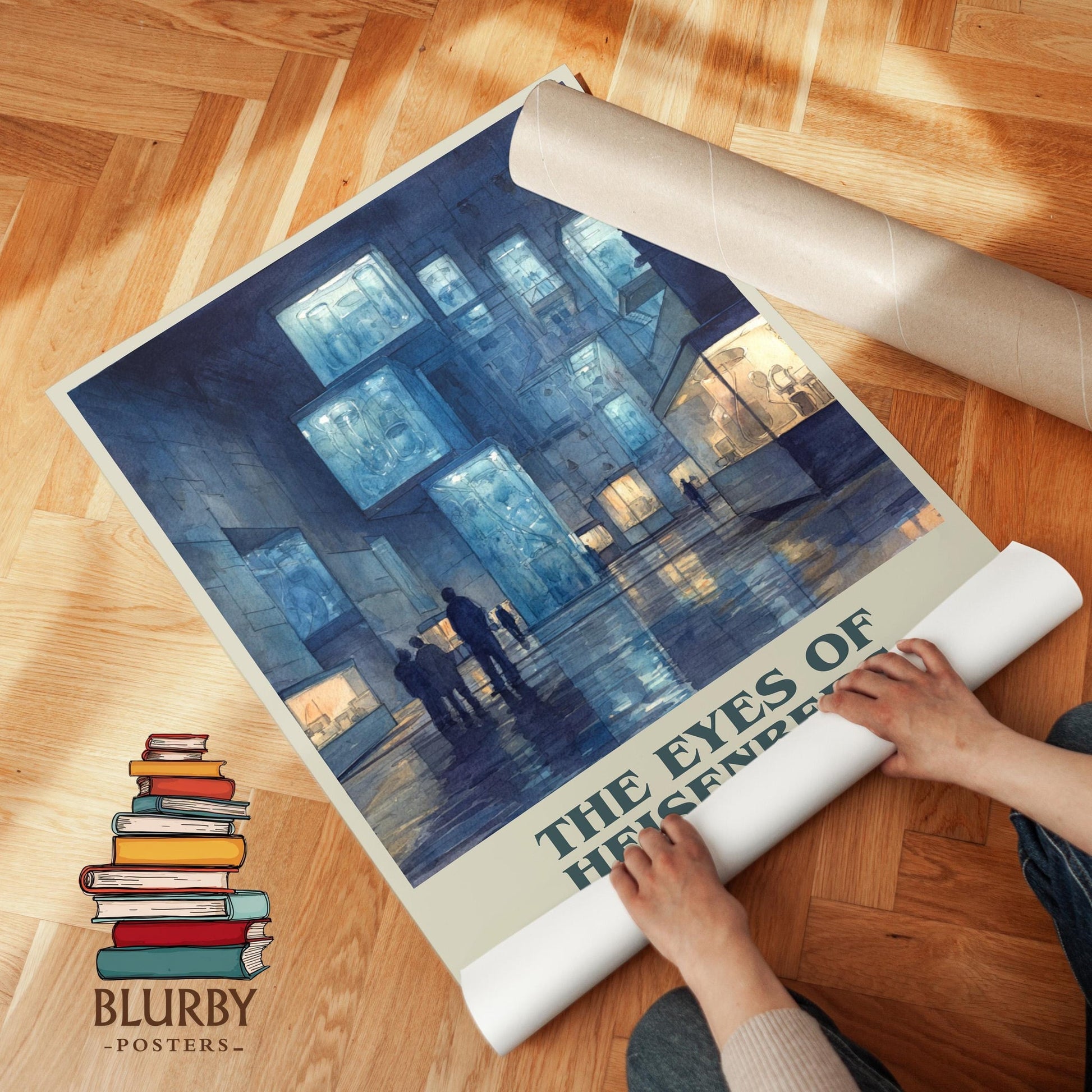 The Eyes of Heisenberg book poster packaging – museum-quality print rolled in protective tube