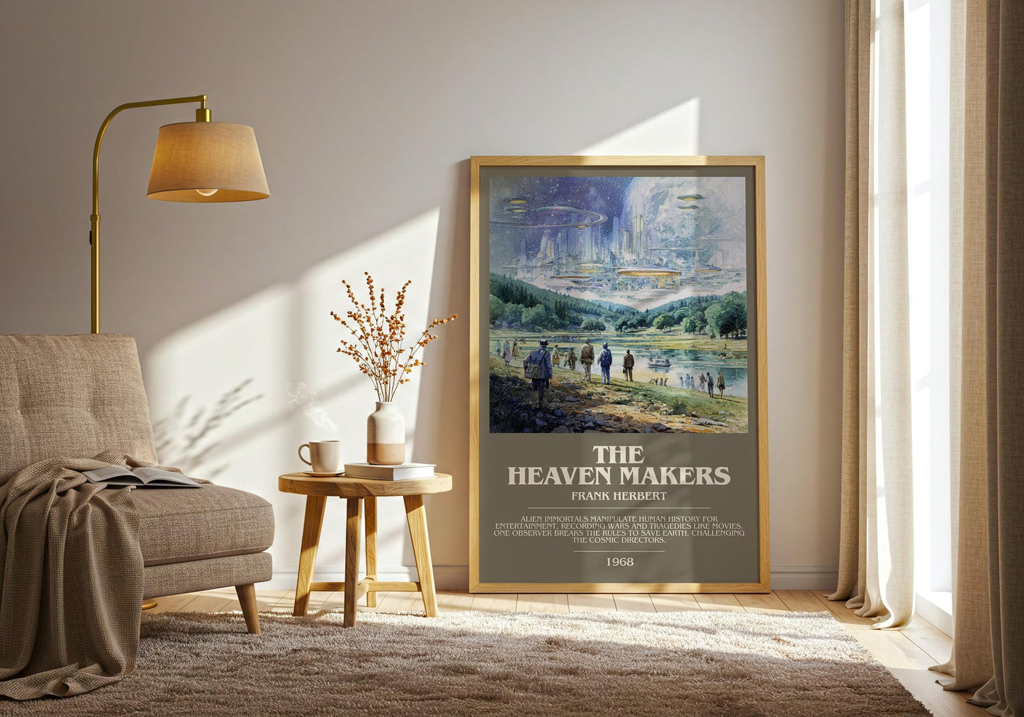 The Heaven Makers bookish print on bookshelf – Frank Herbert fan gift
