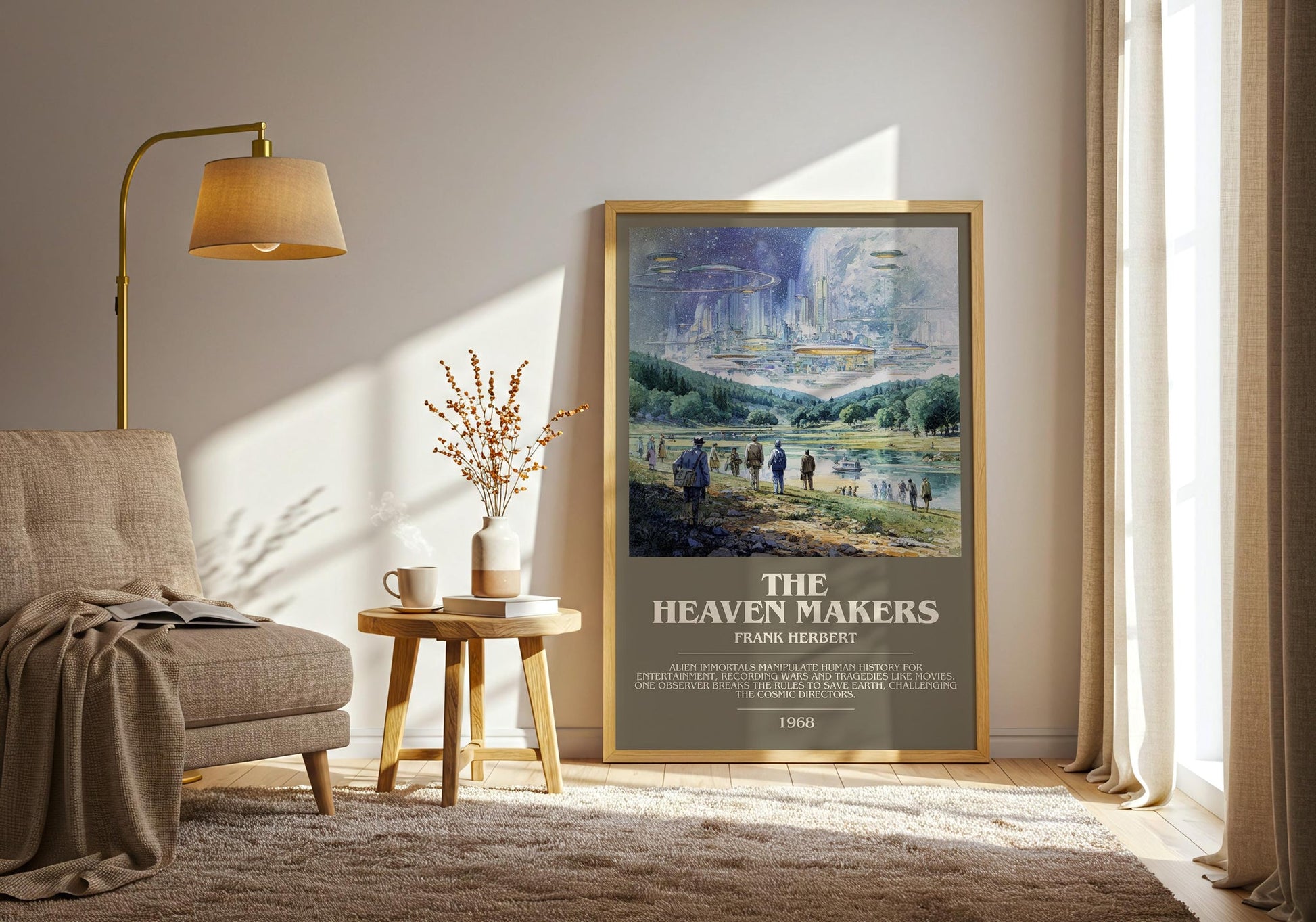 The Heaven Makers bookish print on bookshelf – Frank Herbert fan gift