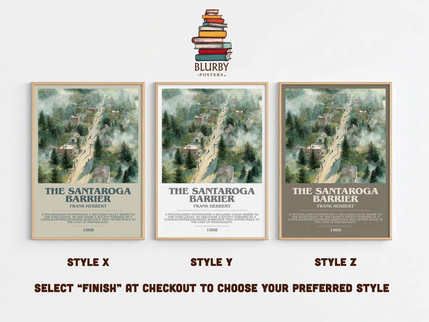 The Santaroga Barrier bookish poster colour and style options – Frank Herbert book art