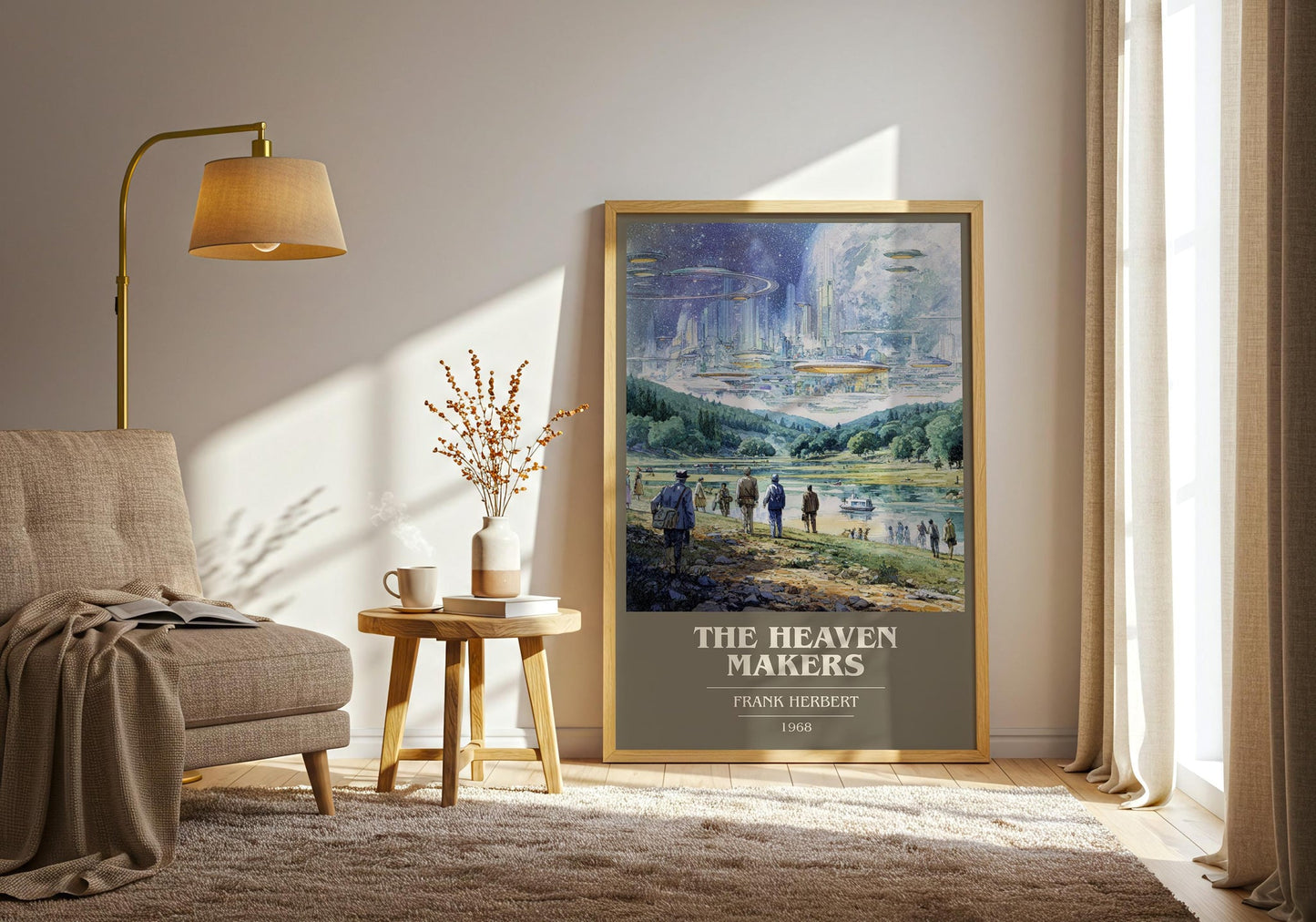 The Heaven Makers book cover poster paired in gallery wall – literary art prints